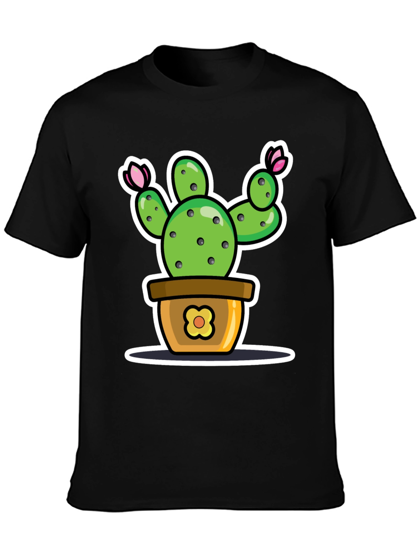 Cactus Potted Plant Cartoon Graphic Tee