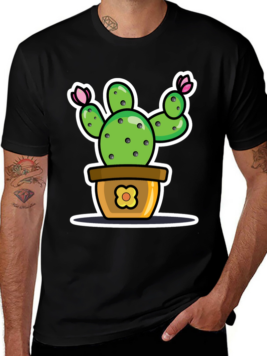 Cactus Potted Plant Cartoon Graphic Tee