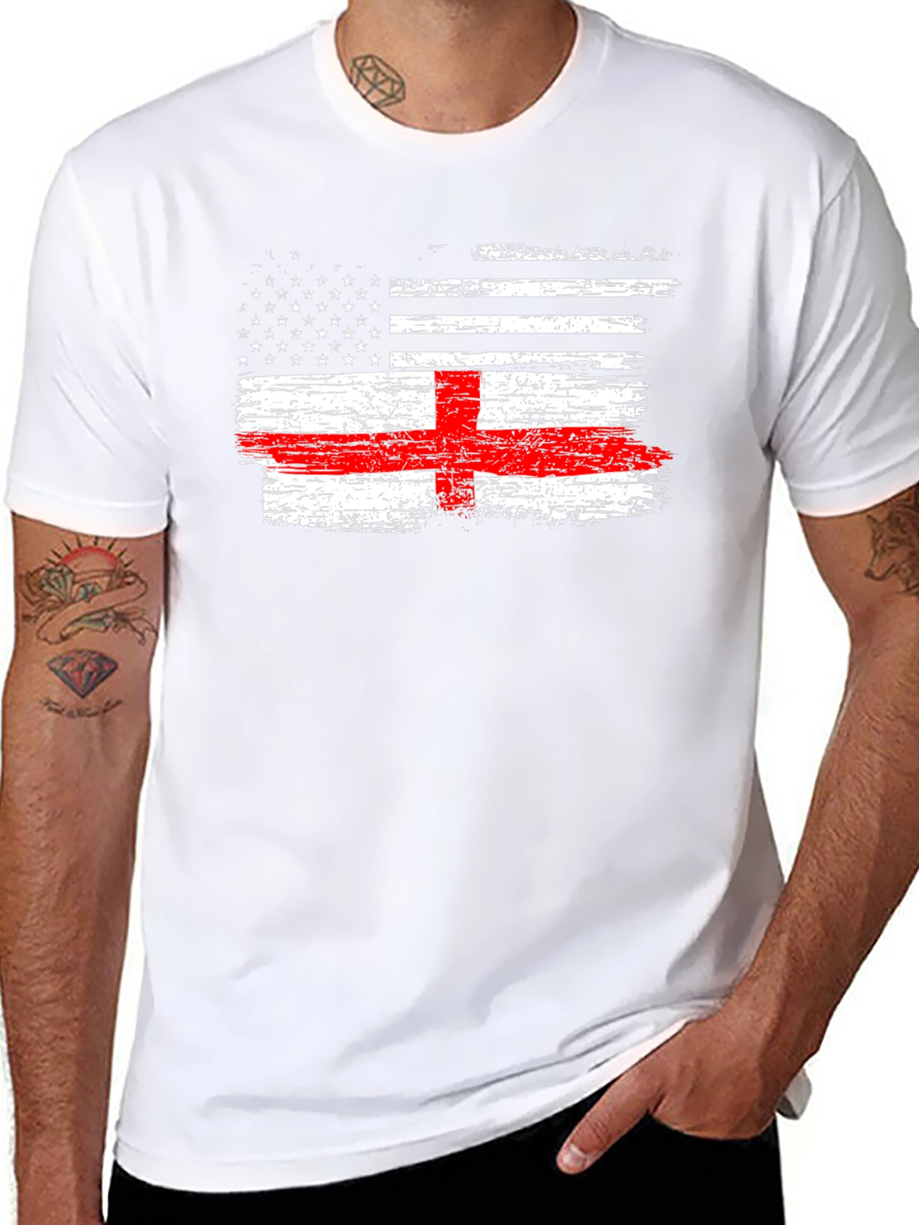 USA England Flag Graphic Tee