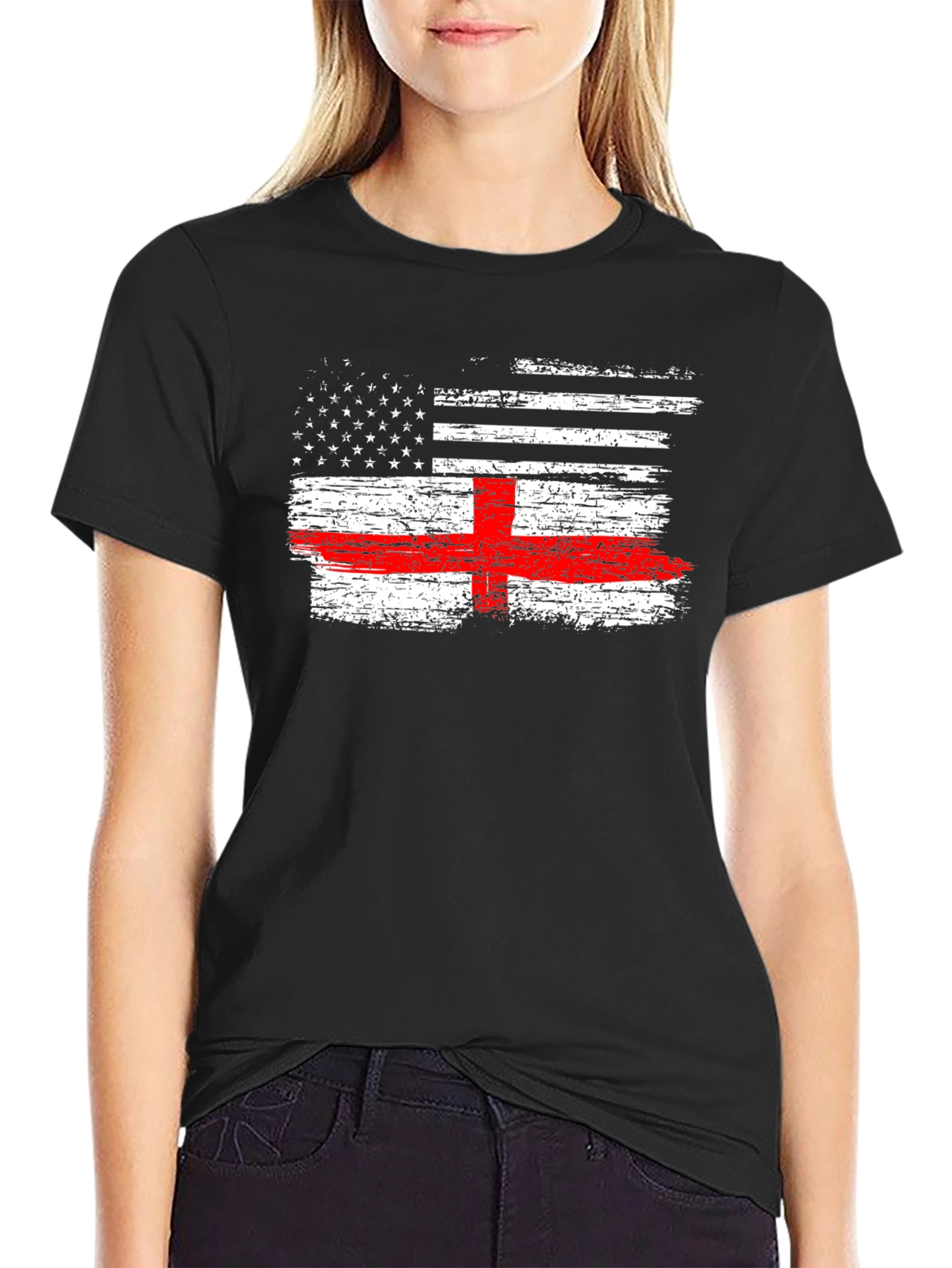 USA England Flag Graphic Tee