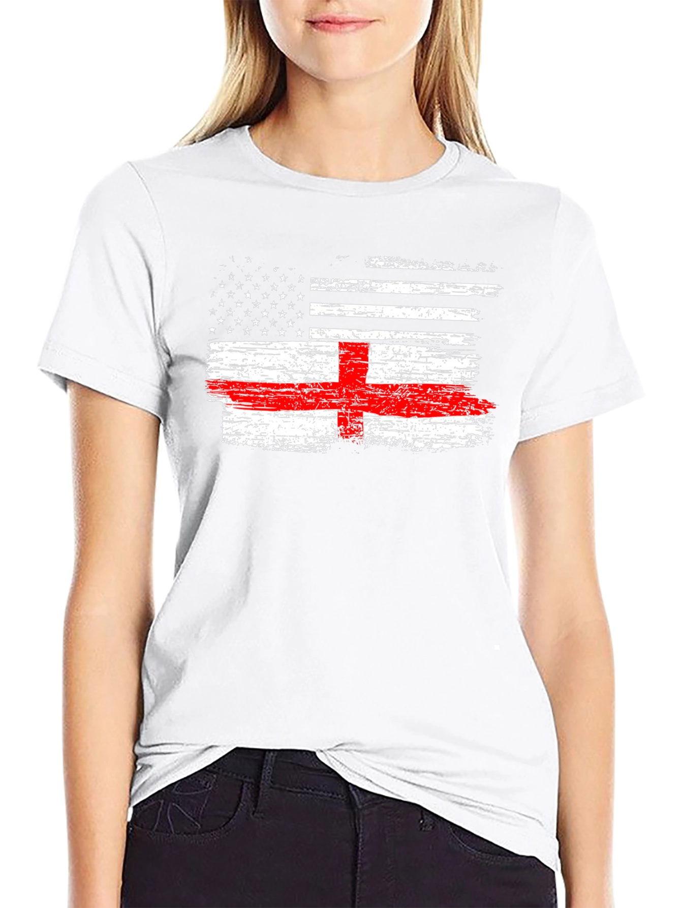 USA England Flag Graphic Tee