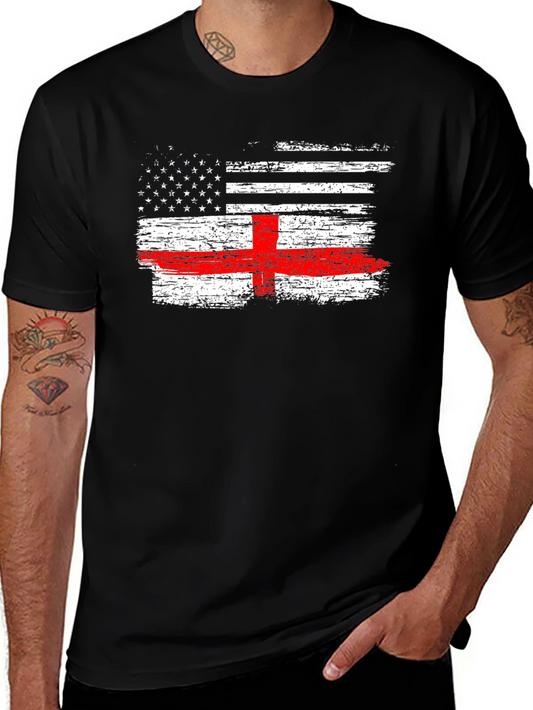USA England Flag Graphic Tee