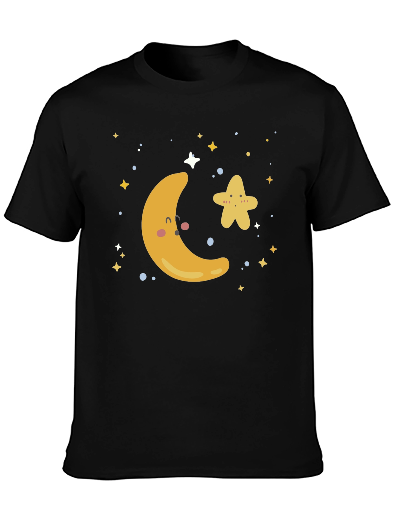 Cute Moon & Star Graphic T-Shirt
