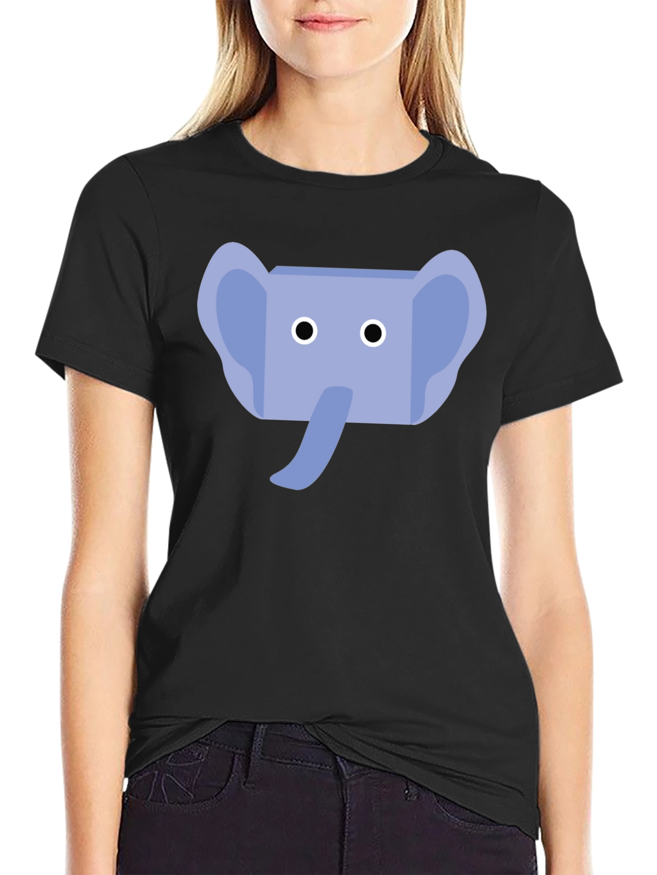 Elephant Graphic Tee - Black Cotton Shirt