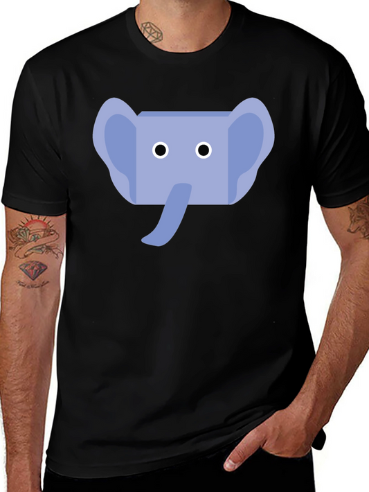 Elephant Graphic Tee - Black Cotton Shirt