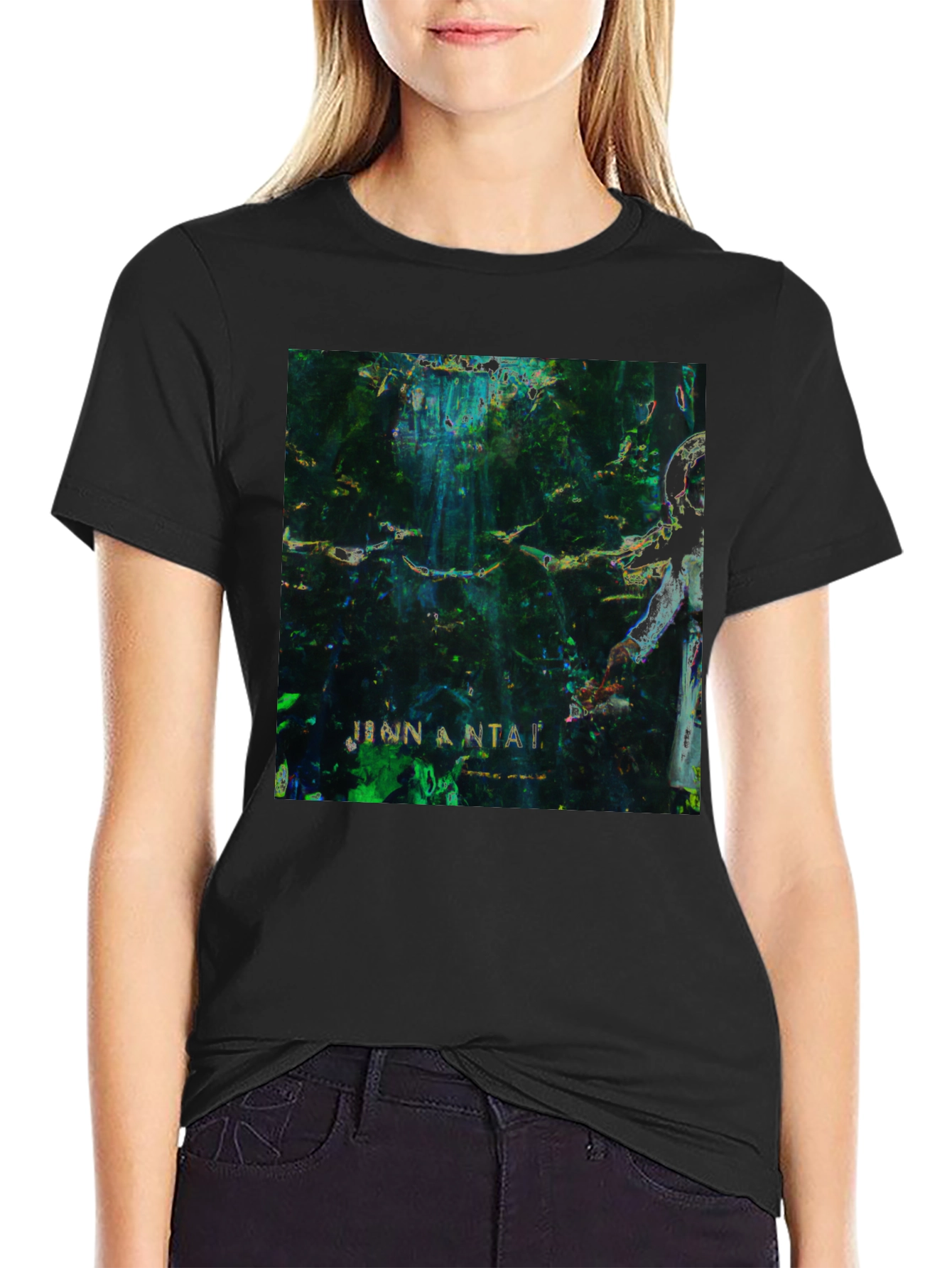 Abstract Art Graphic Print Black T-Shirt