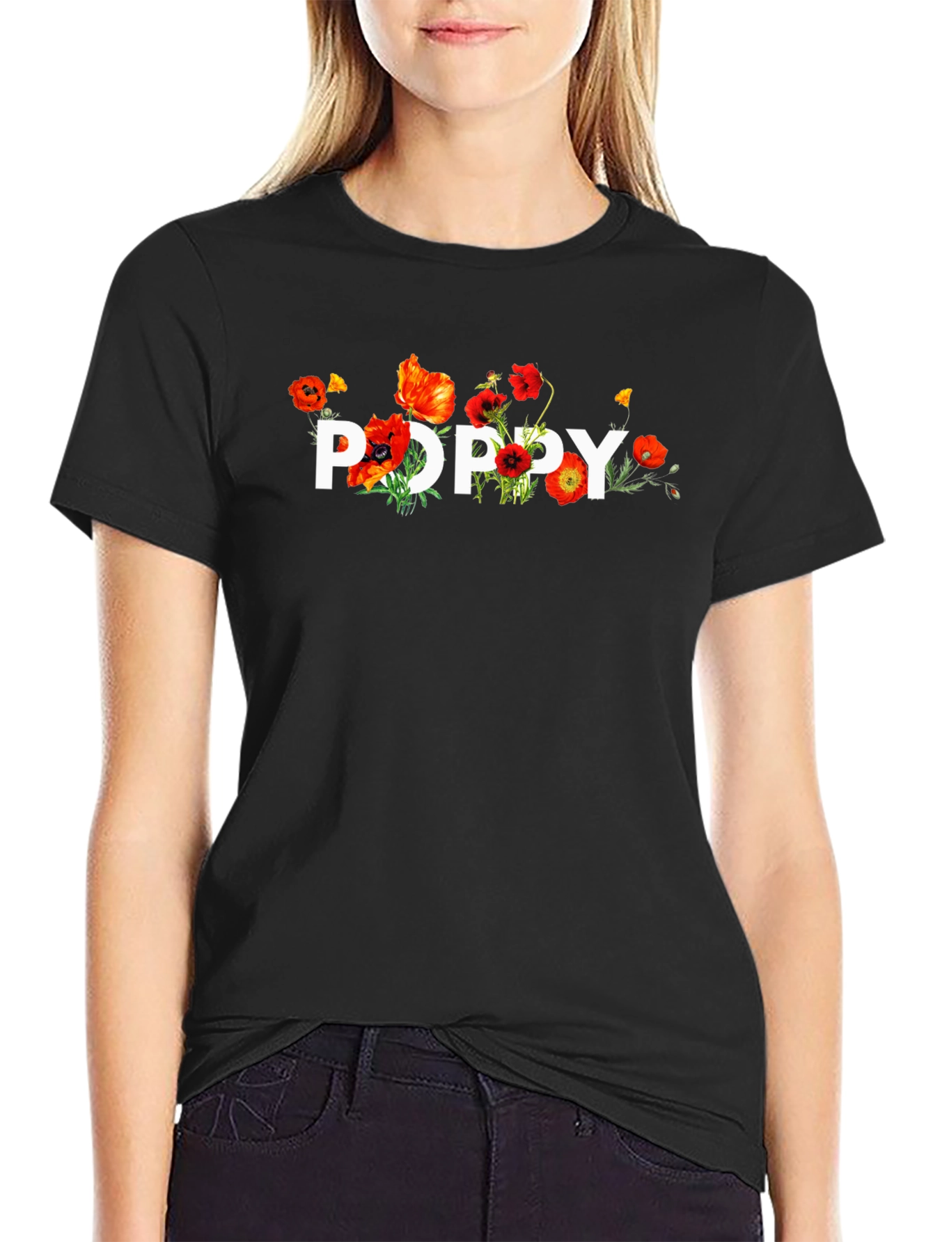 Floral Poppy T-Shirt - Stylish Graphic Tee