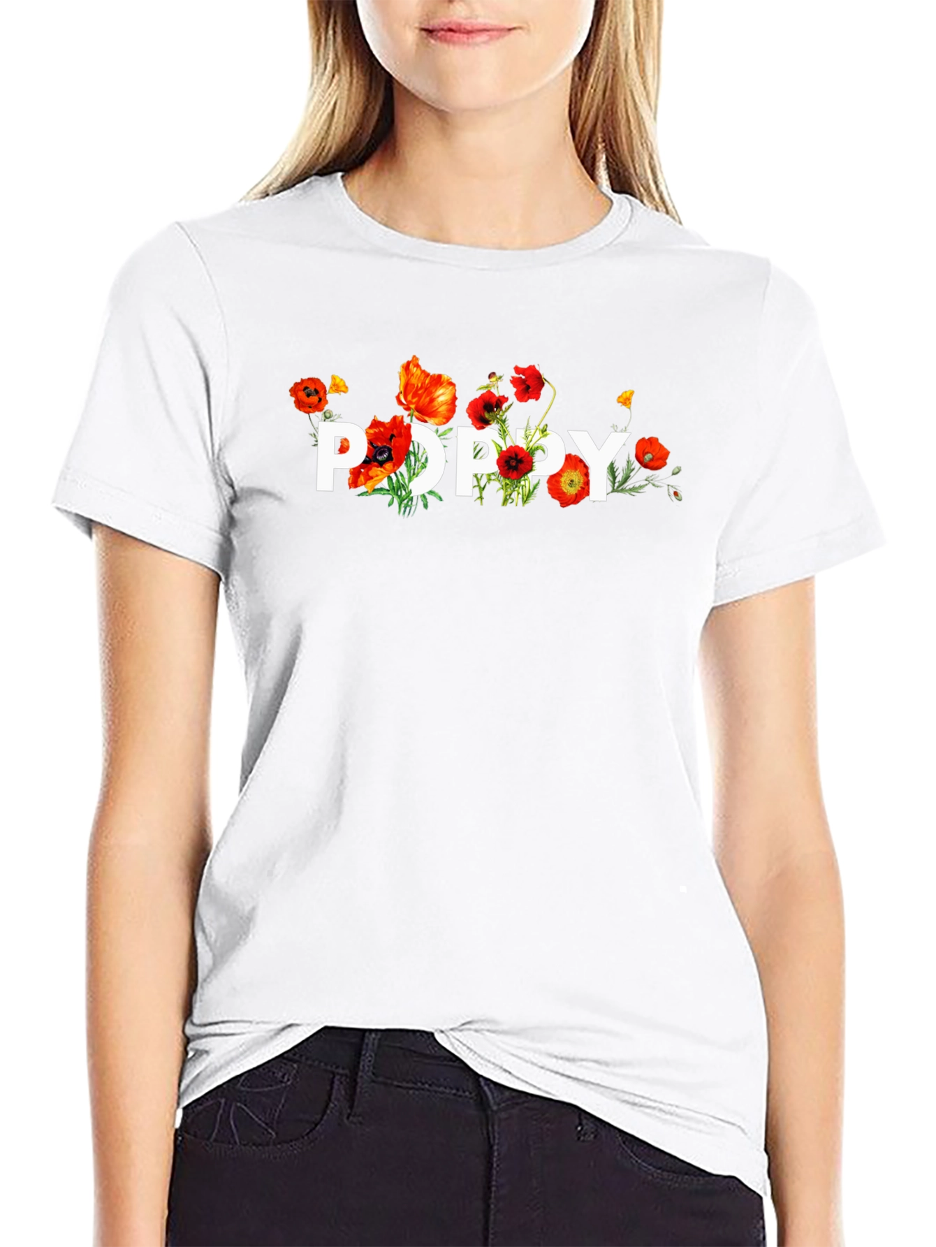 Floral Poppy T-Shirt - Stylish Graphic Tee
