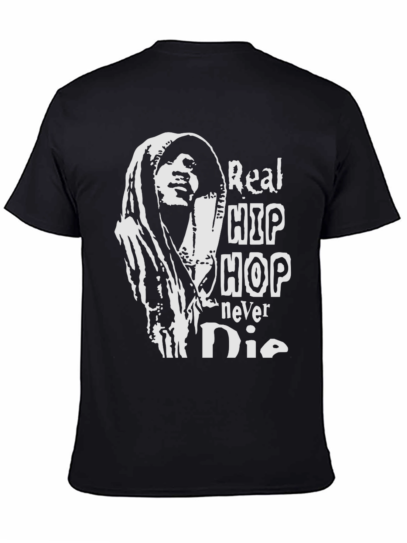 Real Hip Hop Never Die Black Graphic Tee