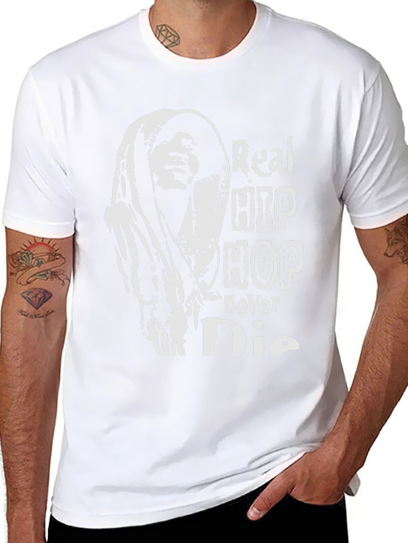 Real Hip Hop Never Die Black Graphic Tee