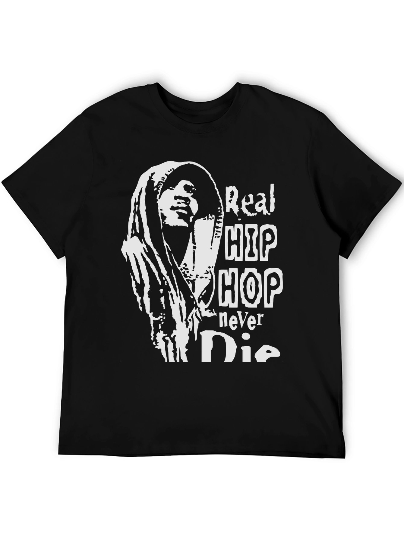 Real Hip Hop Never Die Black Graphic Tee