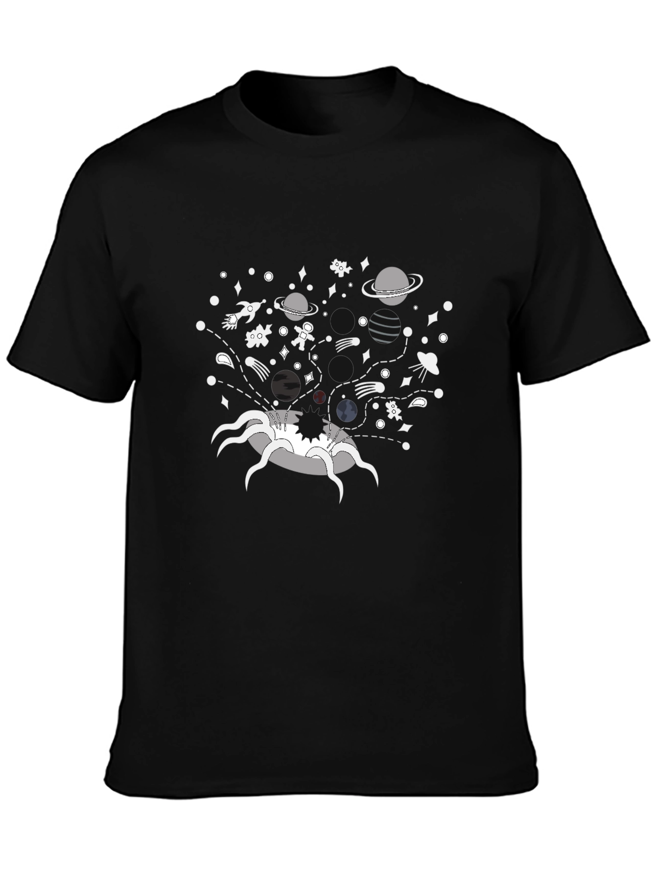 Cosmic Void T-Shirt - Black Cotton Graphic Tee