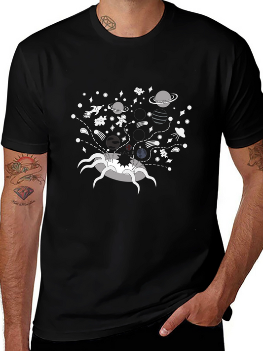 Cosmic Void T-Shirt - Black Cotton Graphic Tee