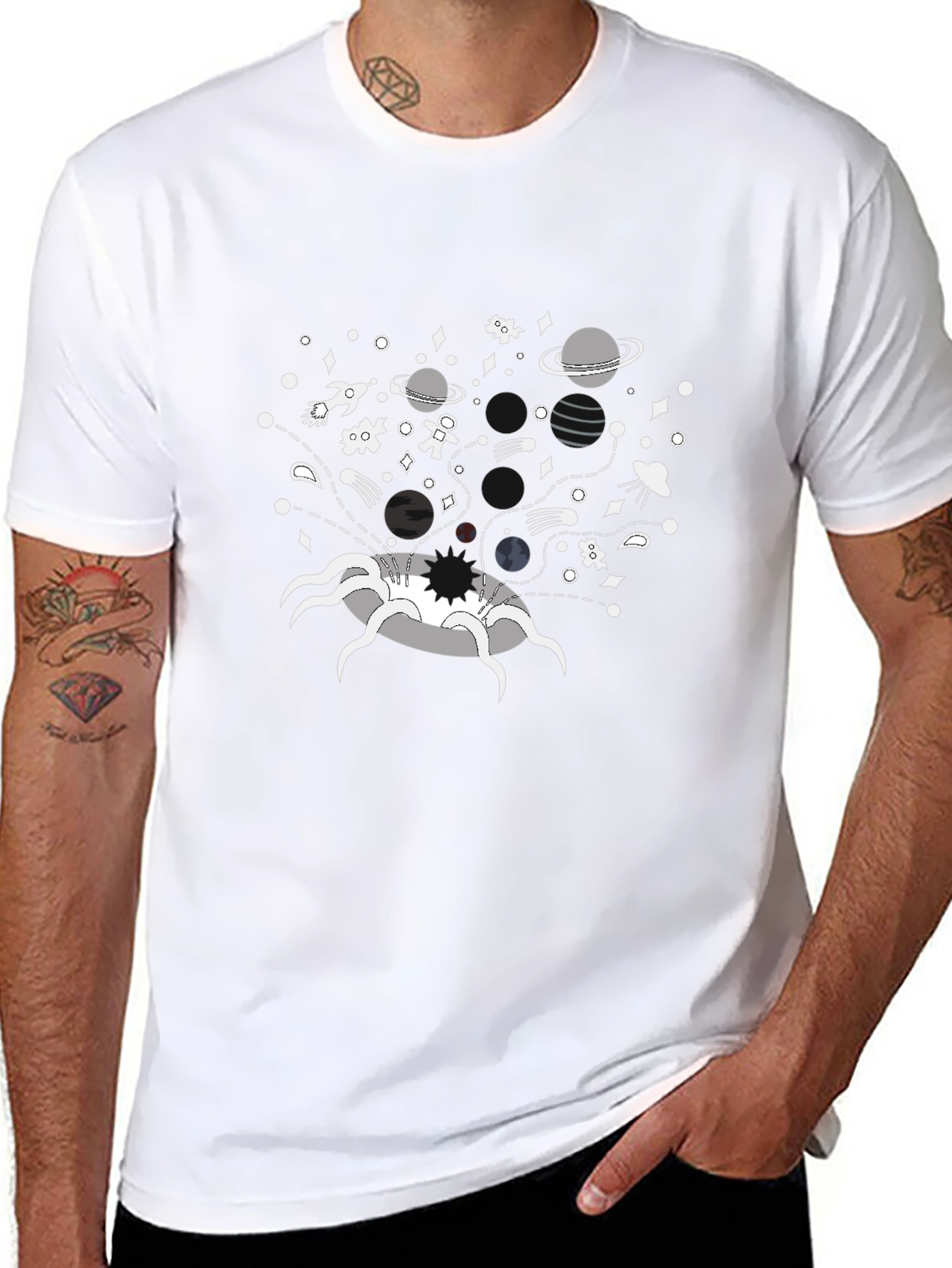 Cosmic Void T-Shirt - Black Cotton Graphic Tee