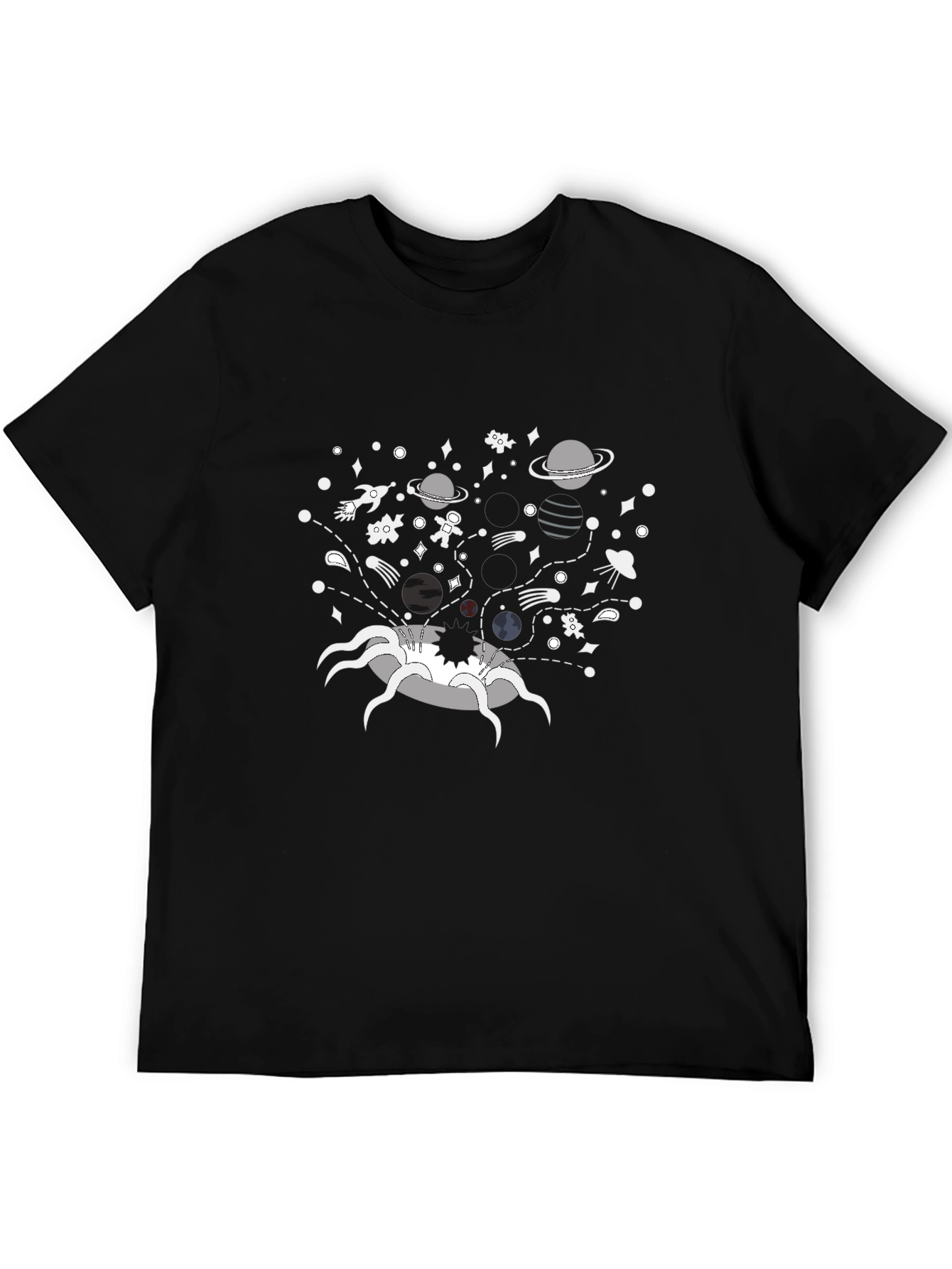 Cosmic Void T-Shirt - Black Cotton Graphic Tee