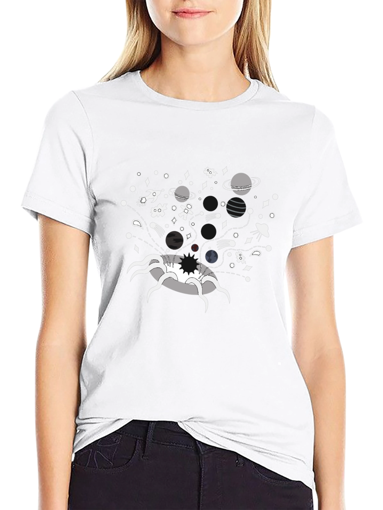 Cosmic Void T-Shirt - Black Cotton Graphic Tee