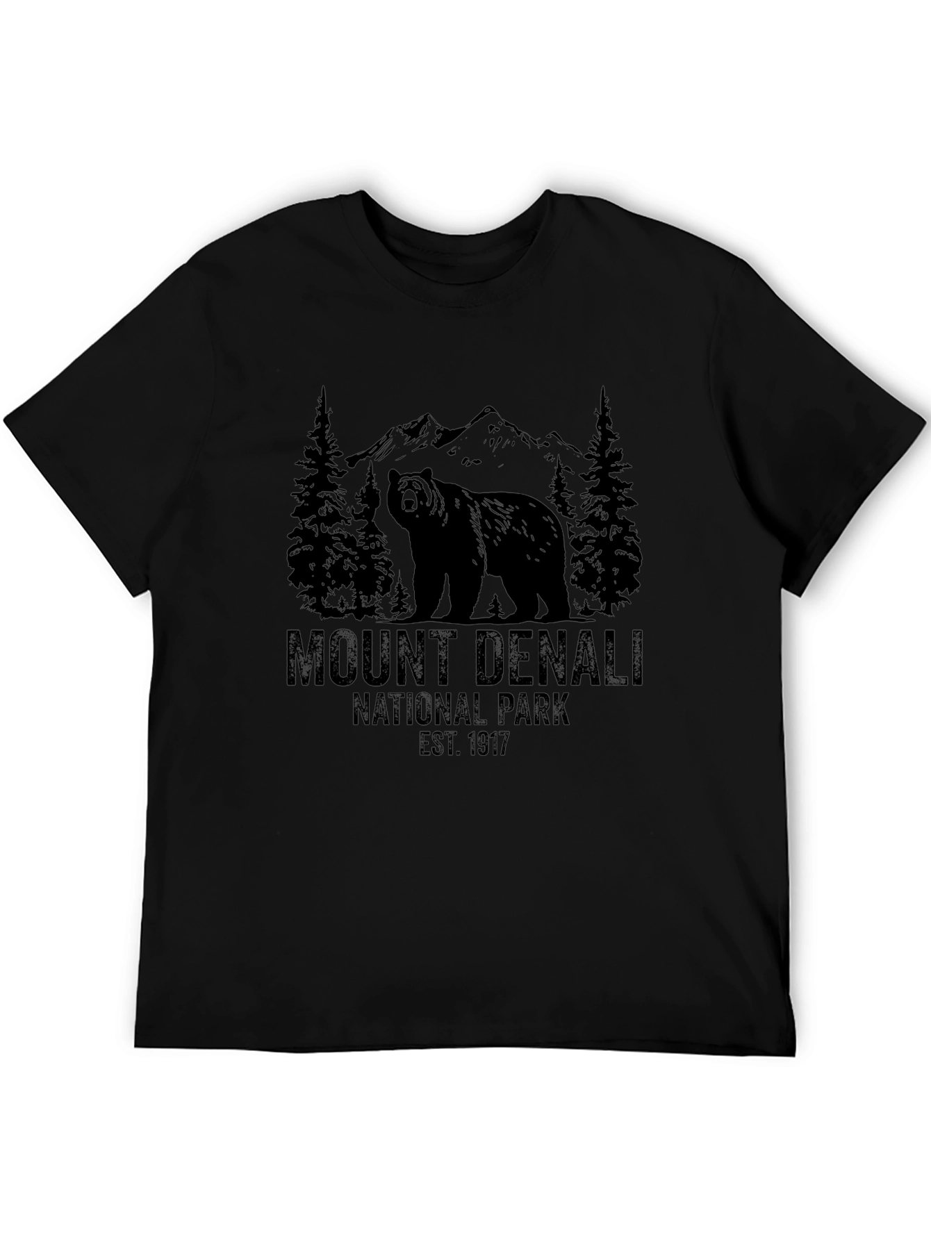 Mount Denali National Park Black T-Shirt