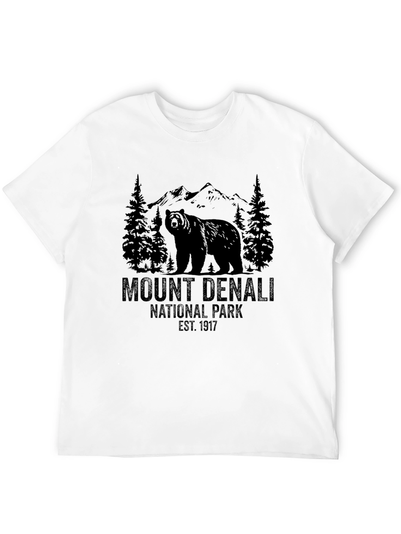 Mount Denali National Park Black T-Shirt