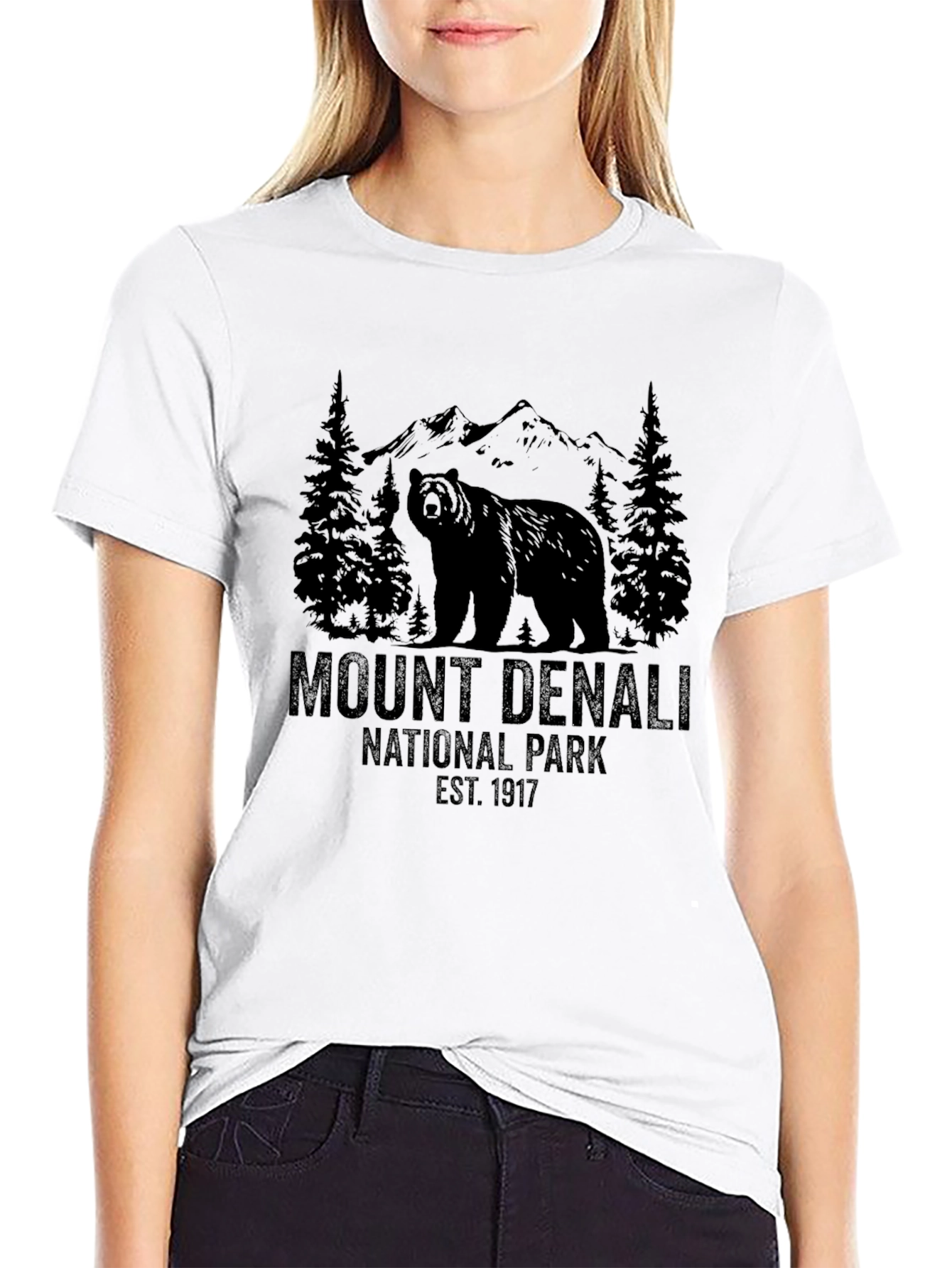 Mount Denali National Park Black T-Shirt