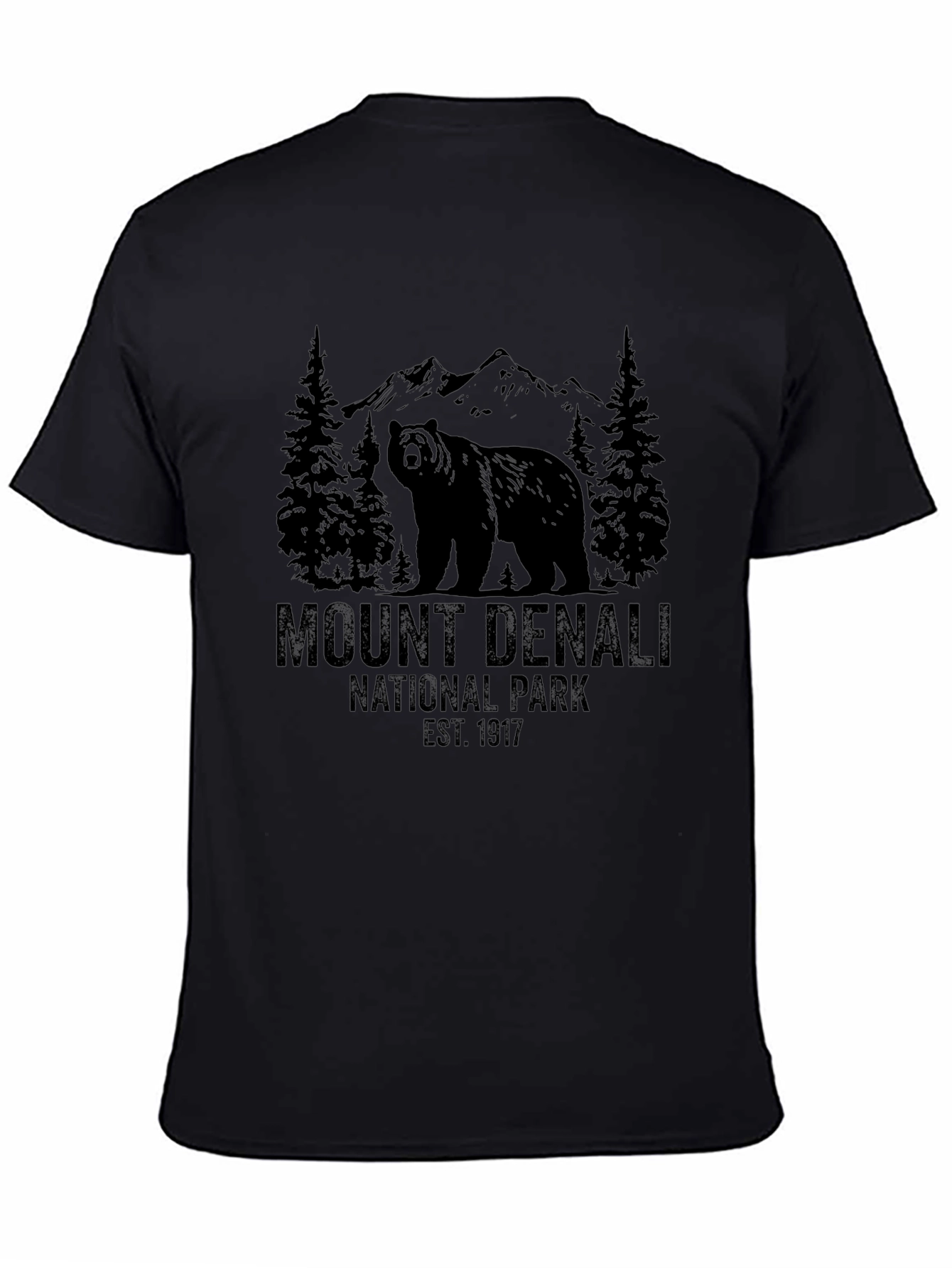 Mount Denali National Park Black T-Shirt