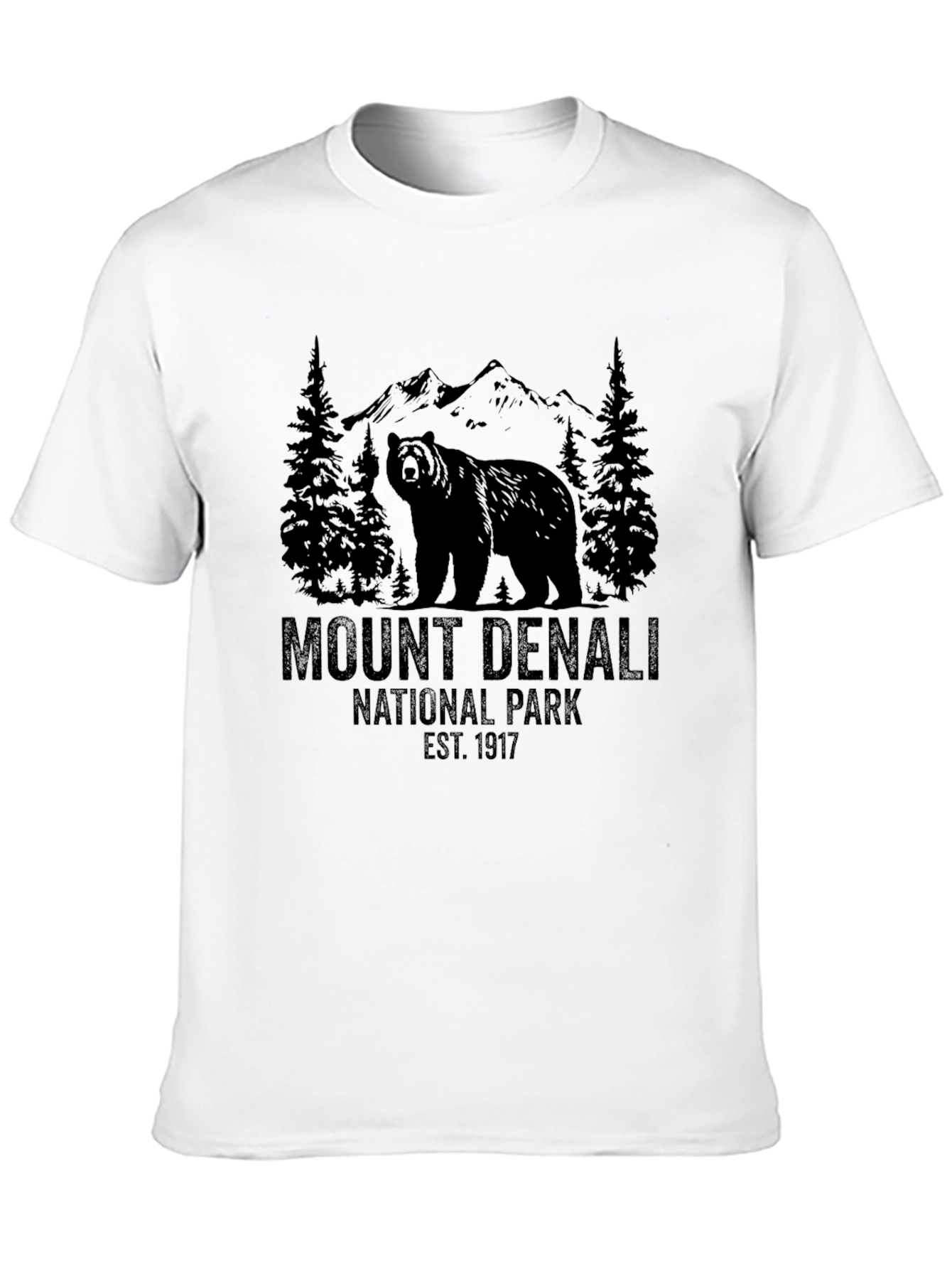 Mount Denali National Park Black T-Shirt