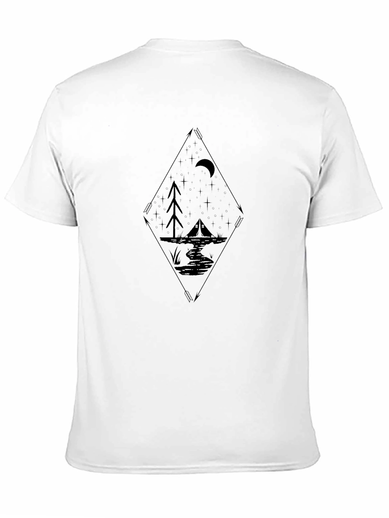 Diamond Night Camp Graphic Tee - Black Cotton