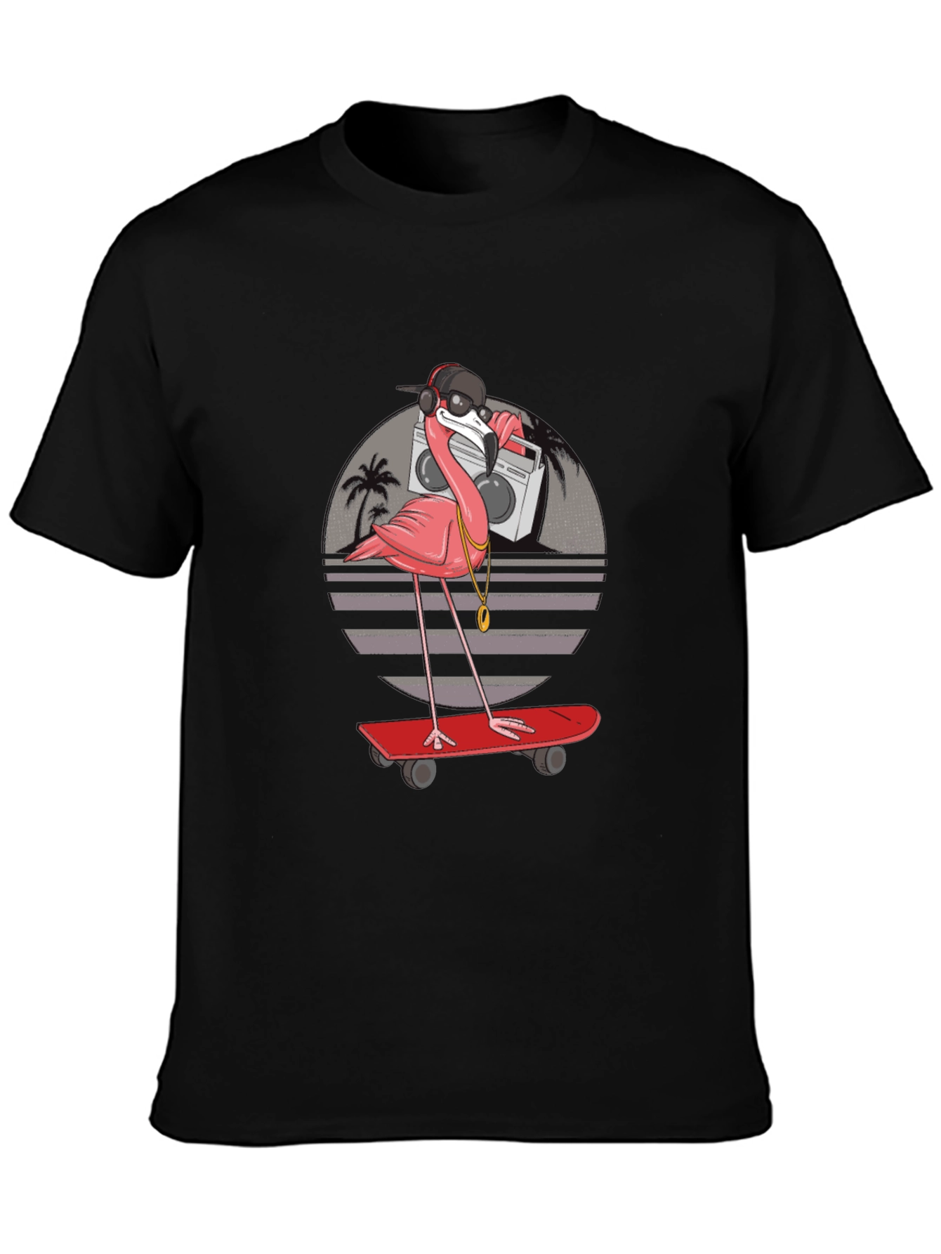Cool Flamingo Skateboarder T-Shirt