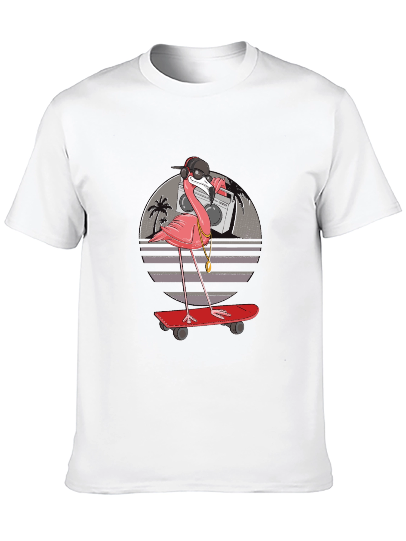 Cool Flamingo Skateboarder T-Shirt