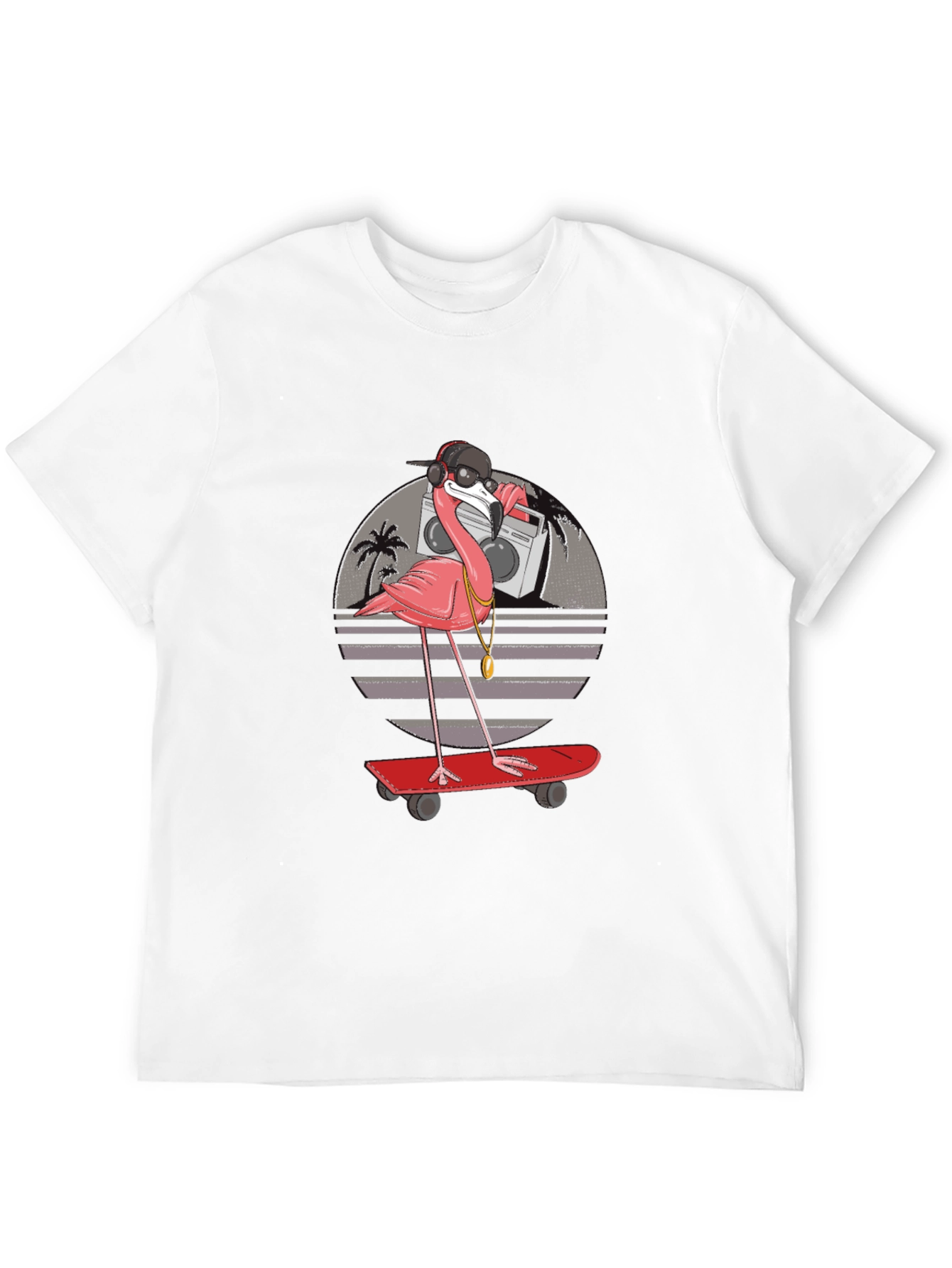 Cool Flamingo Skateboarder T-Shirt