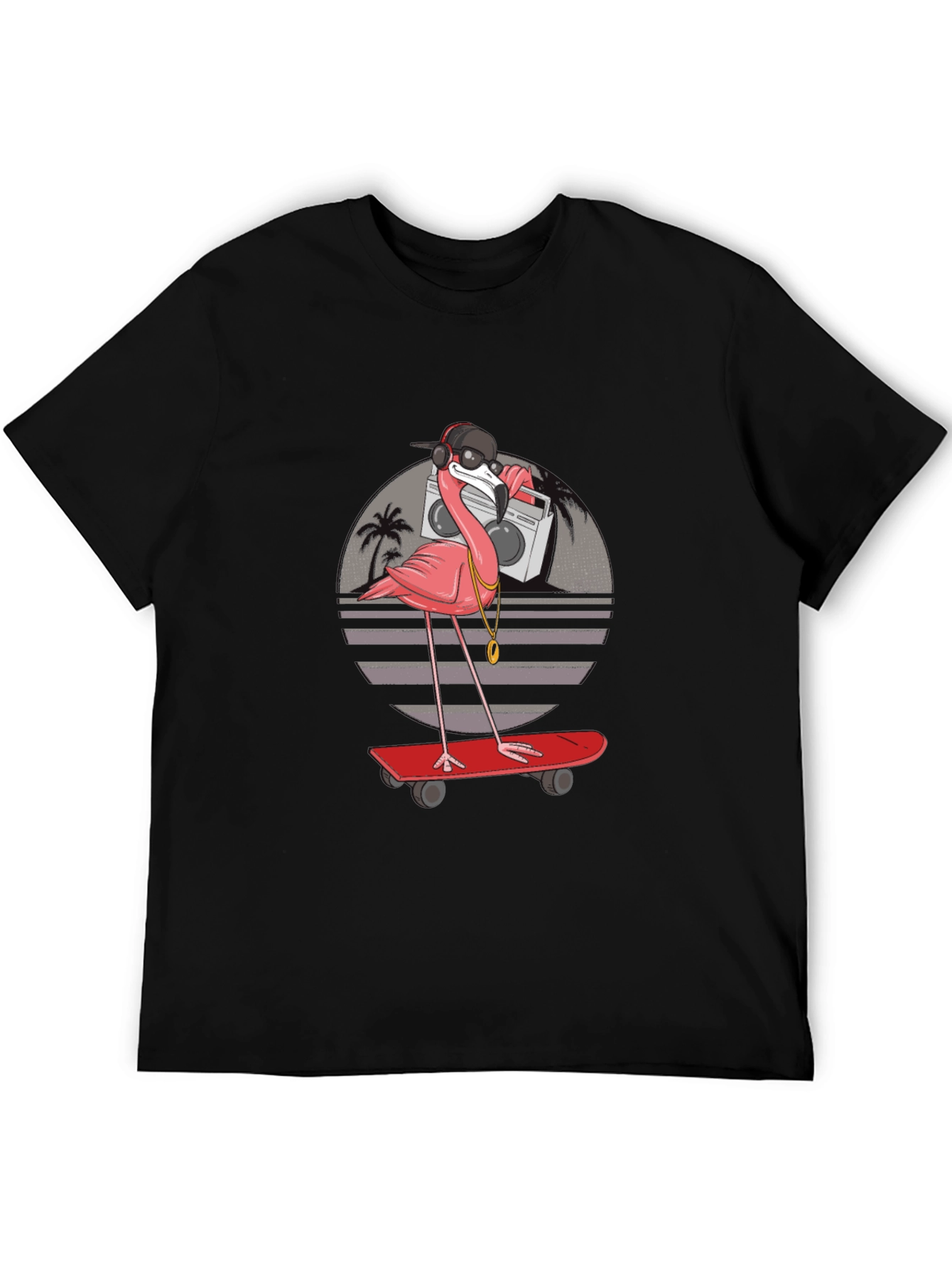 Cool Flamingo Skateboarder T-Shirt