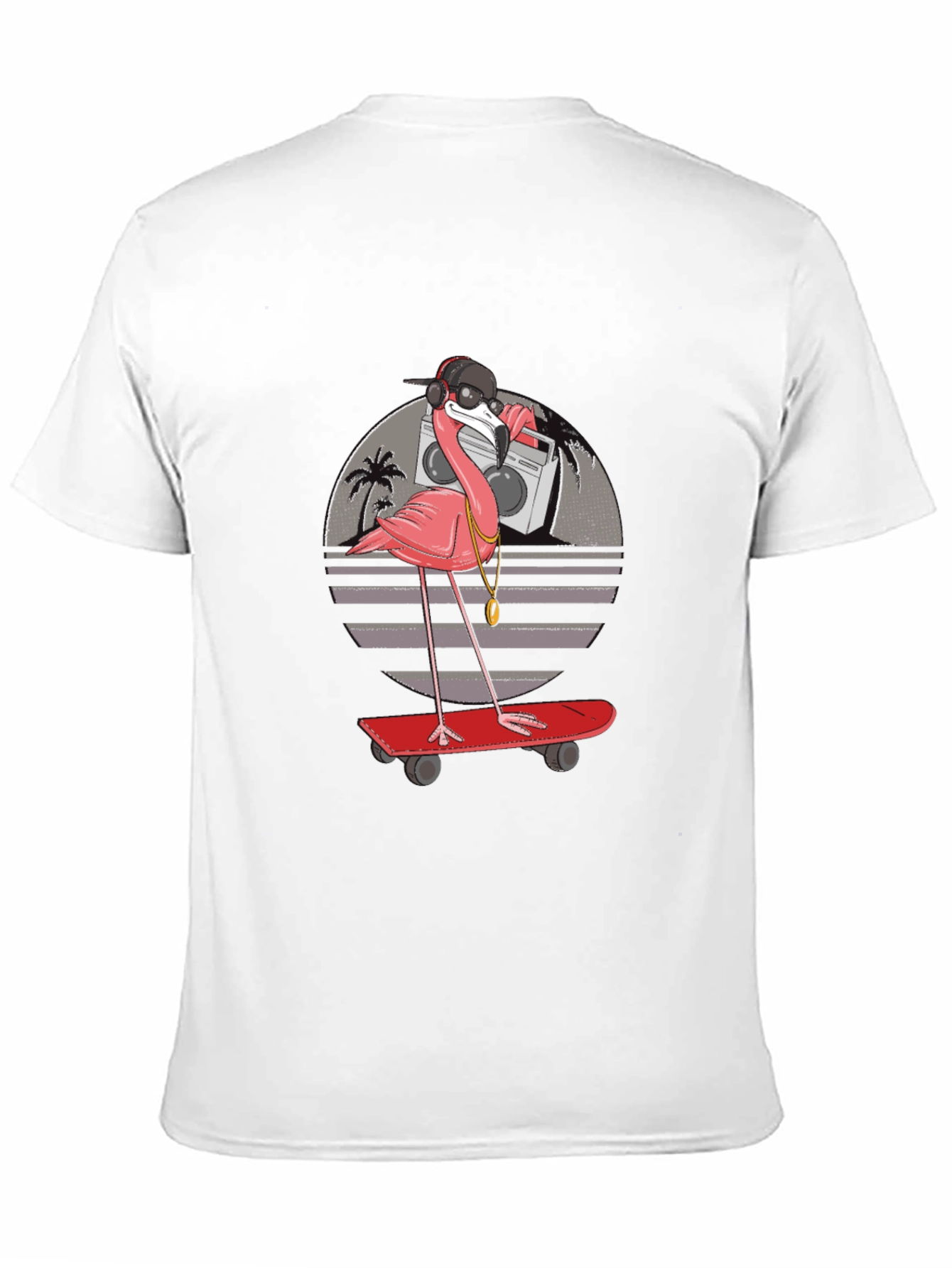 Cool Flamingo Skateboarder T-Shirt