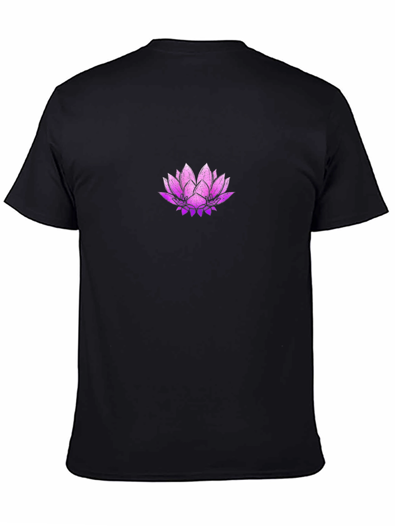 Lotus Flower Graphic Black T-Shirt