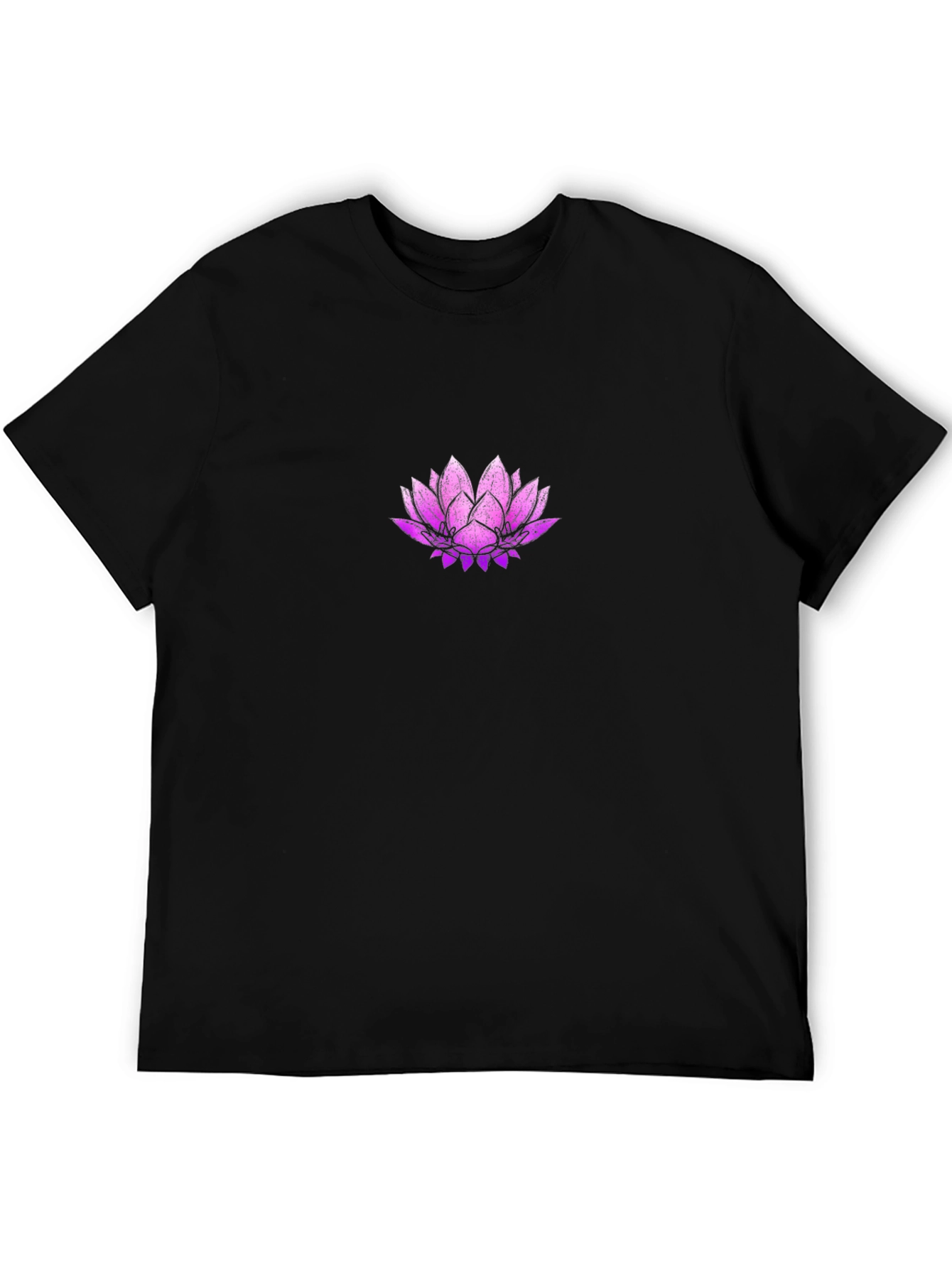 Lotus Flower Graphic Black T-Shirt