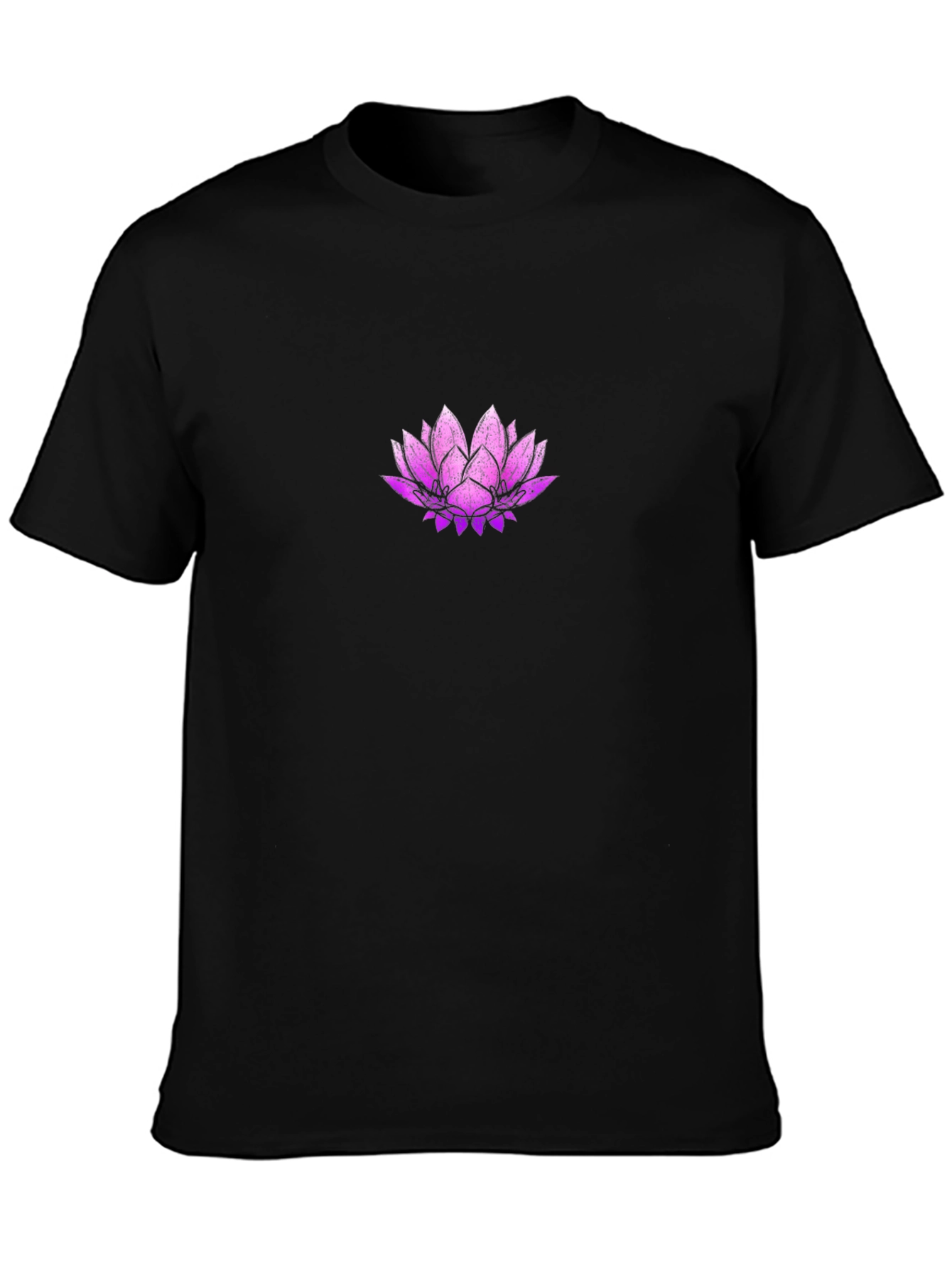 Lotus Flower Graphic Black T-Shirt