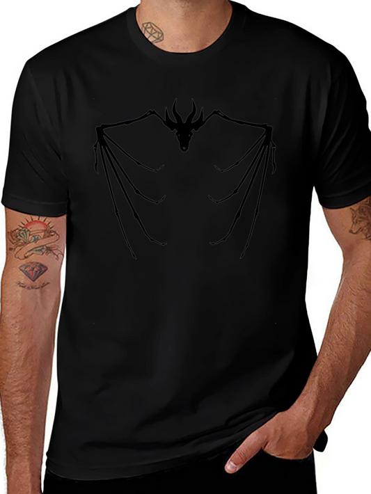 Dragon Skeleton Graphic T-Shirt - Black