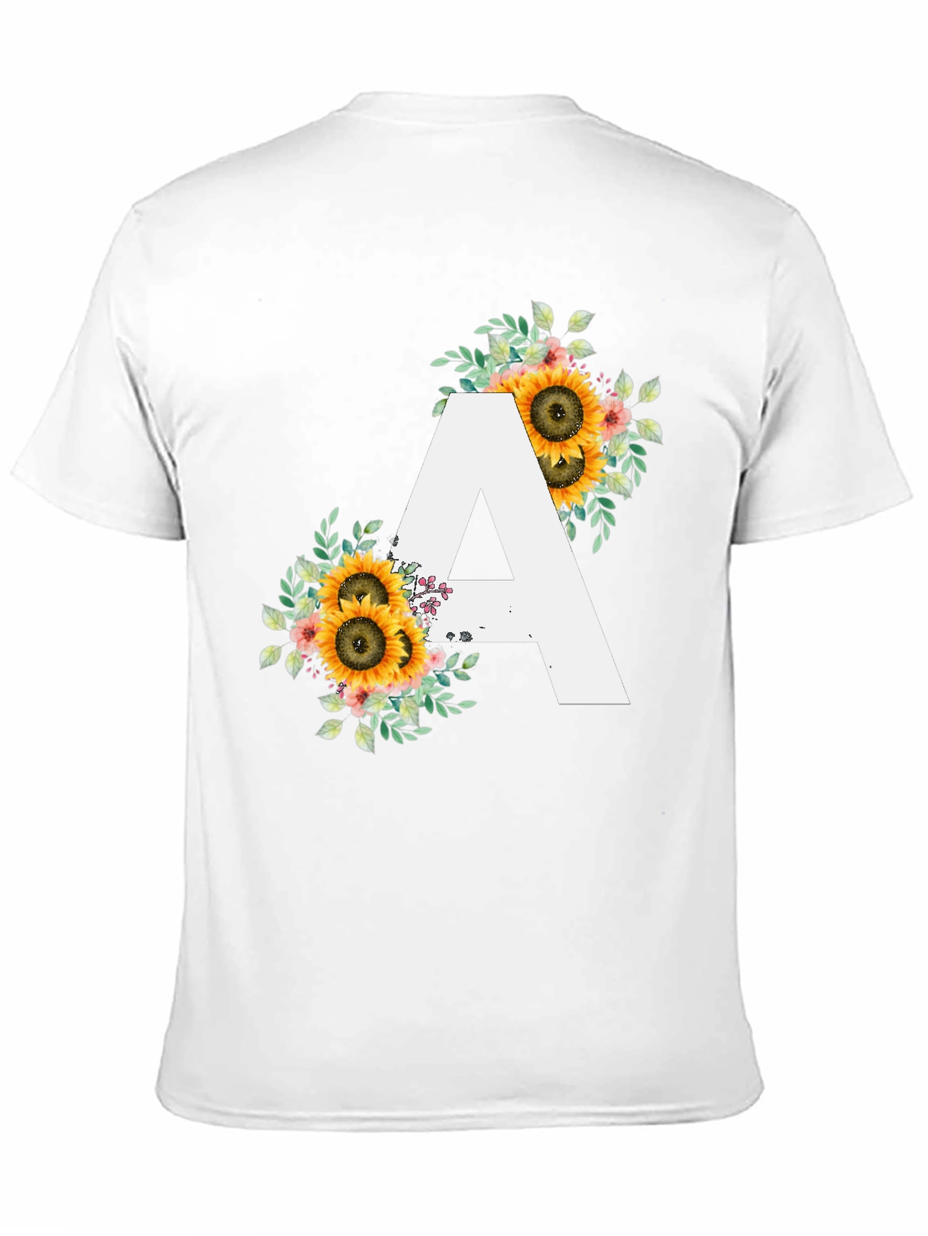 Sunflower Letter A Black T-Shirt