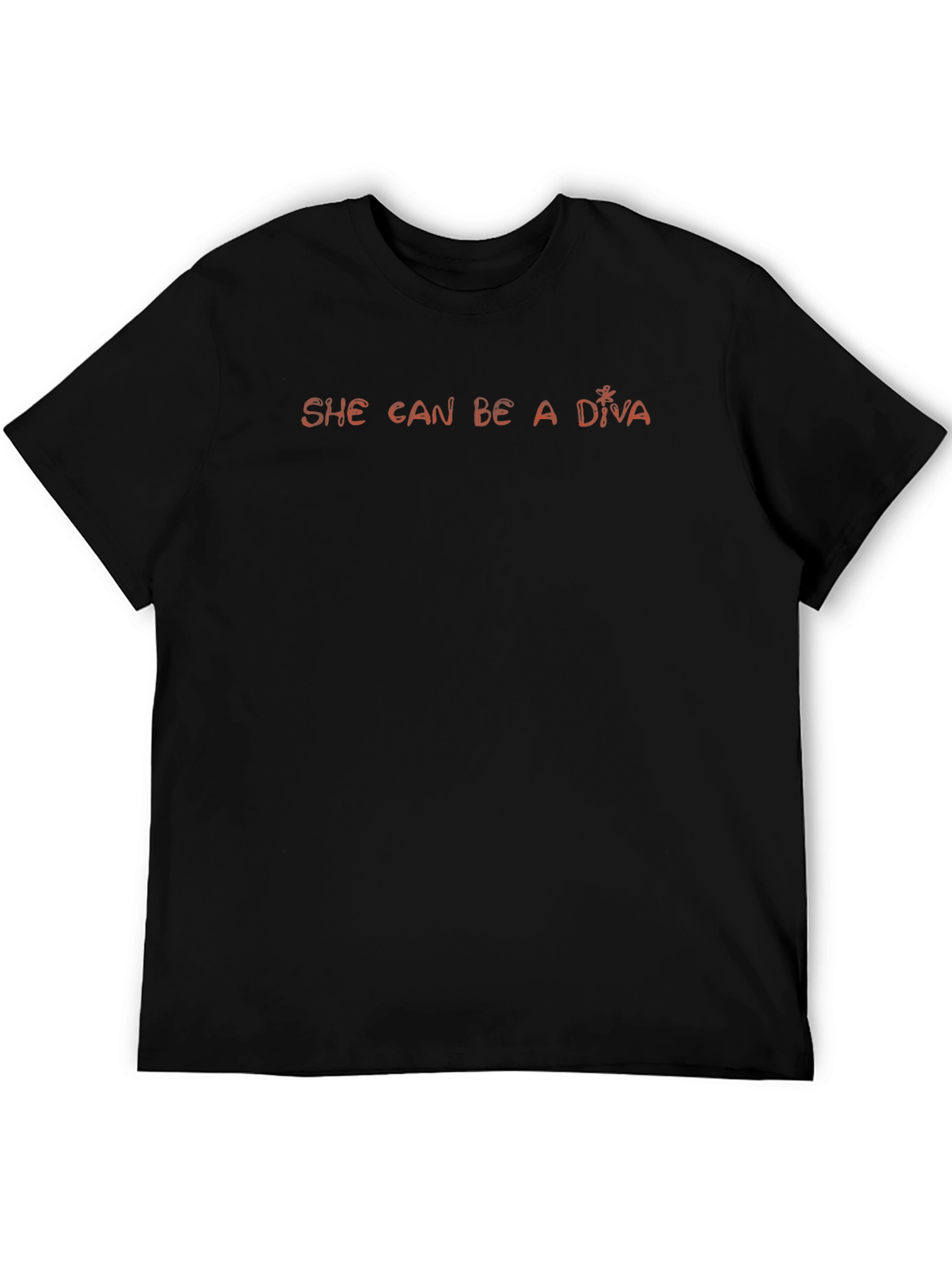 She Can Be A Diva Black Graphic T-Shirt
