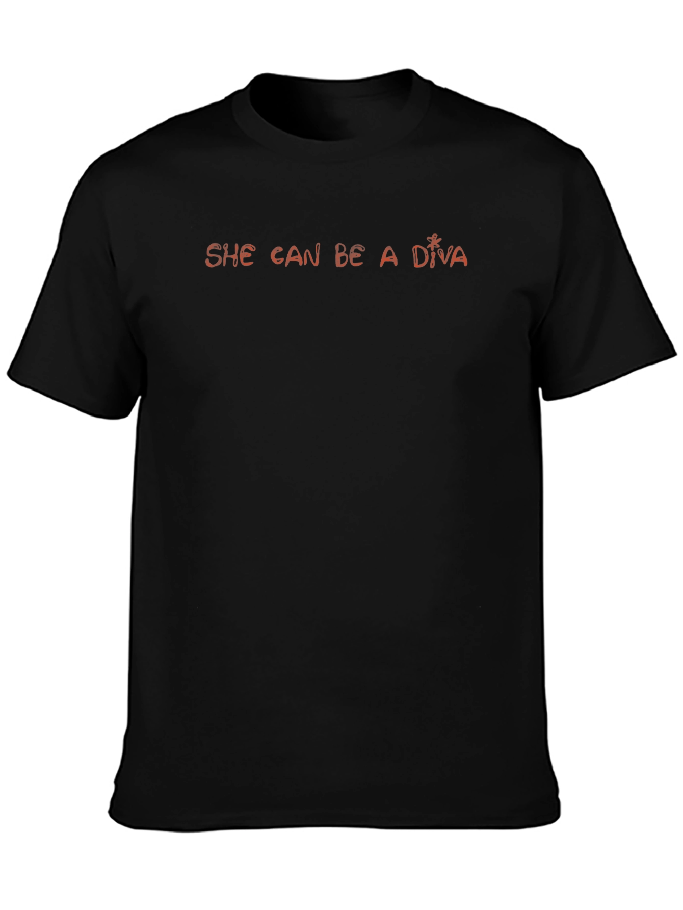 She Can Be A Diva Black Graphic T-Shirt