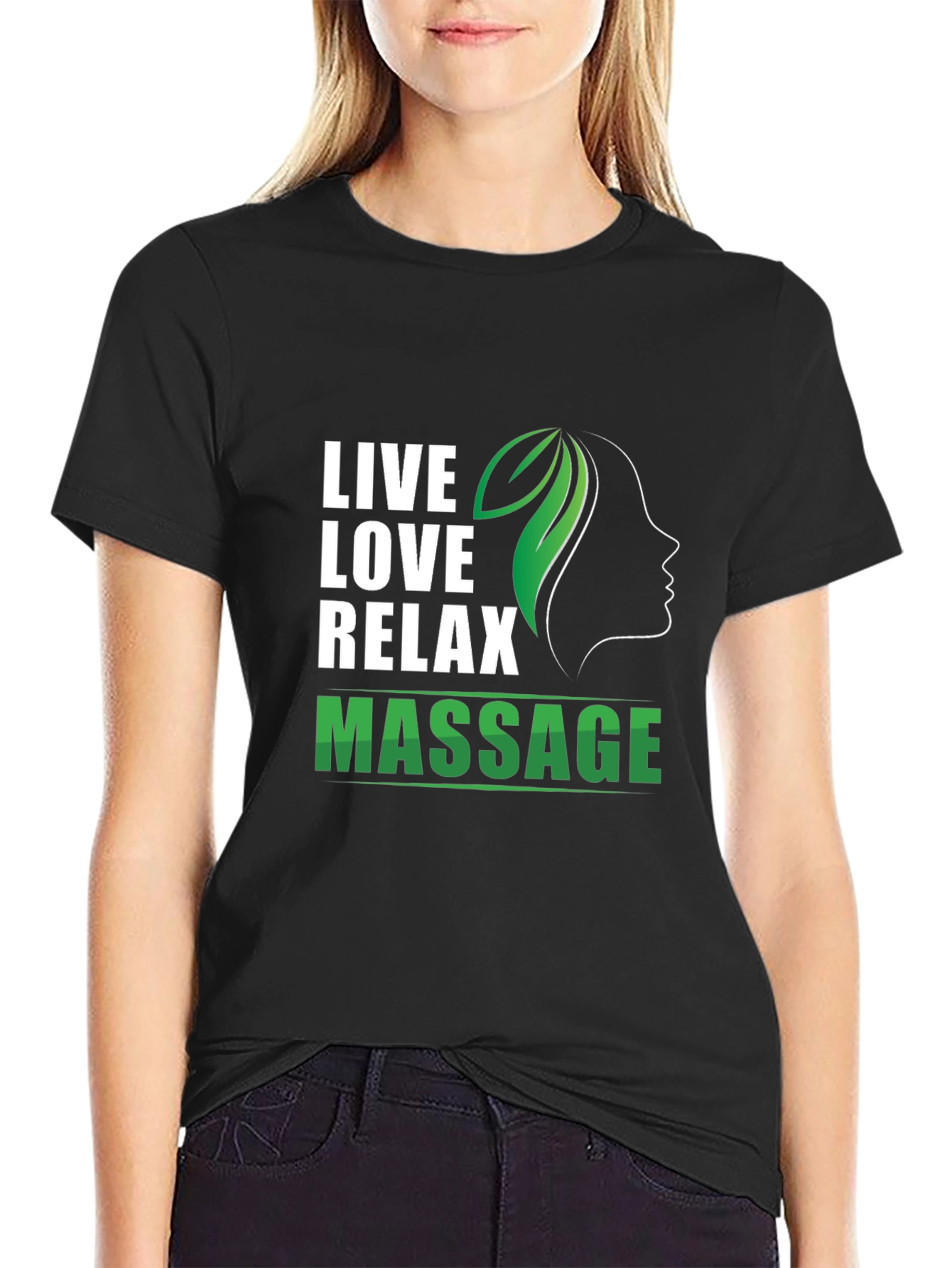 Live Love Relax Massage Black T-Shirt