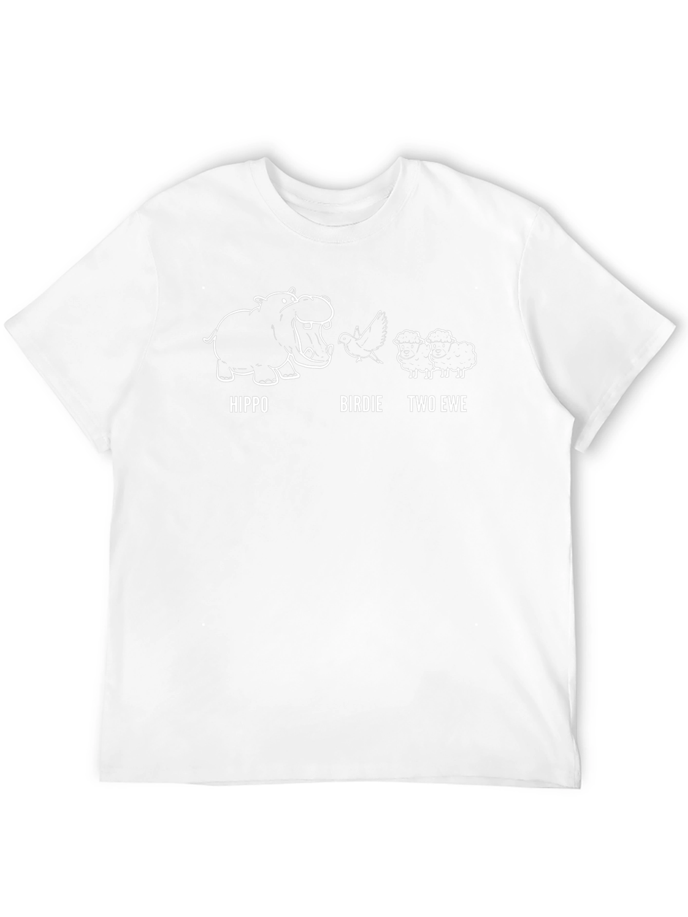 Funny Hippo Birdie Two Ewe Graphic Tee