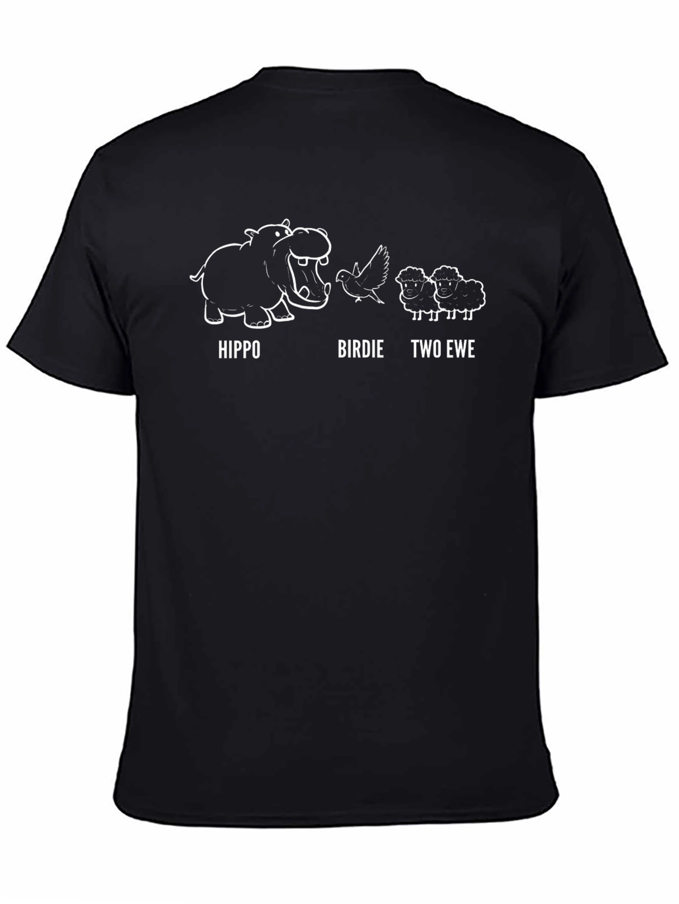 Funny Hippo Birdie Two Ewe Graphic Tee