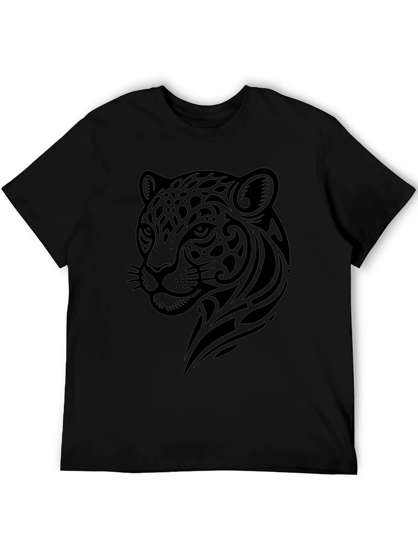 Jaguar Tribal Graphic Black T-Shirt