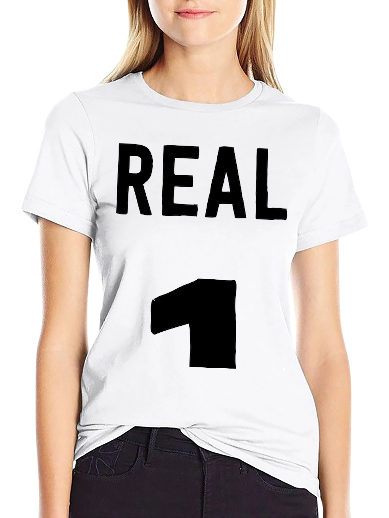 Mens Real 1 Graphic Tee - Black Casual T-Shirt