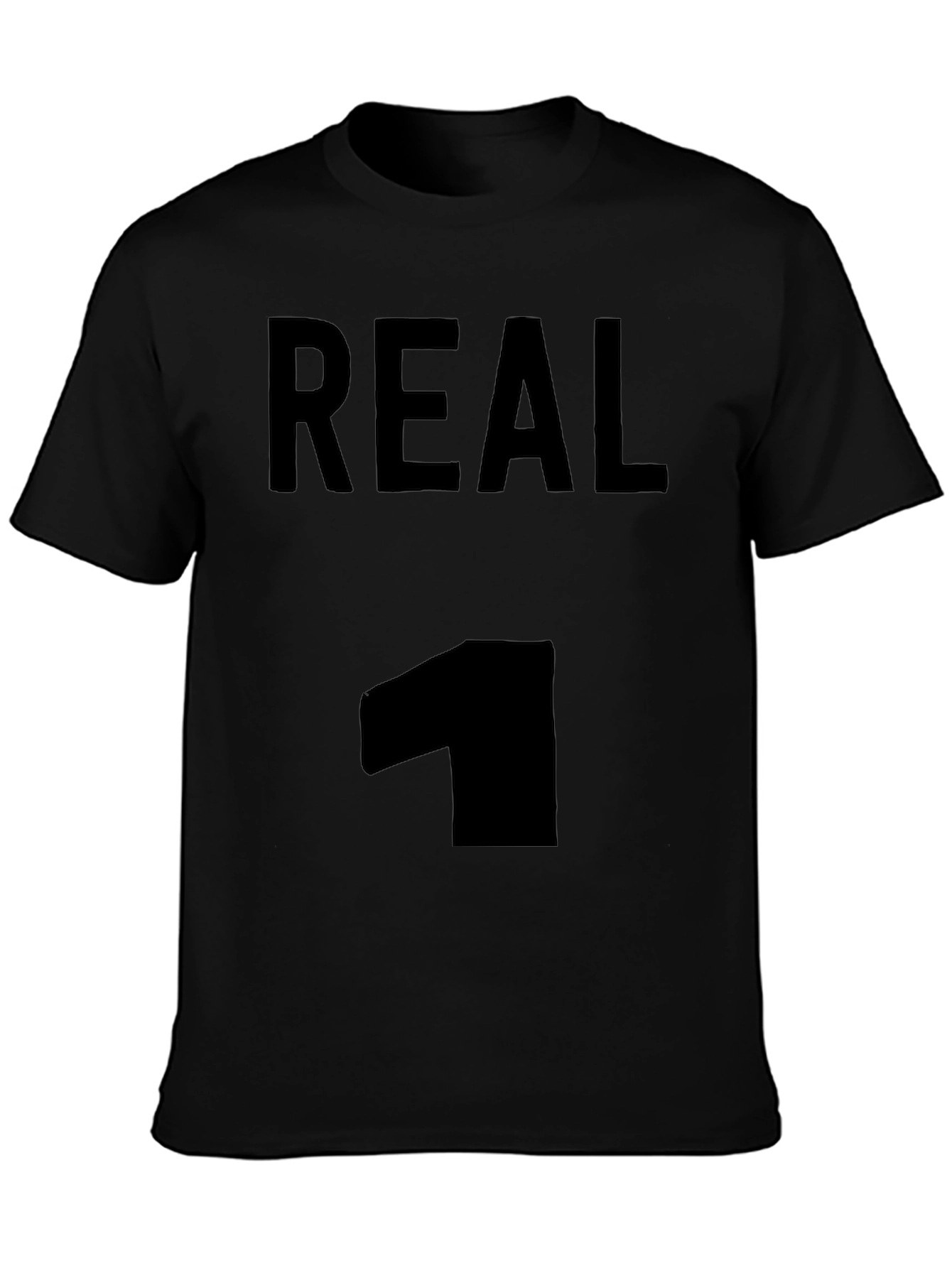 Mens Real 1 Graphic Tee - Black Casual T-Shirt