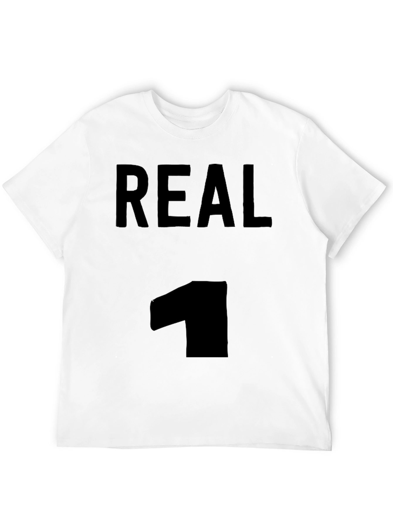 Mens Real 1 Graphic Tee - Black Casual T-Shirt