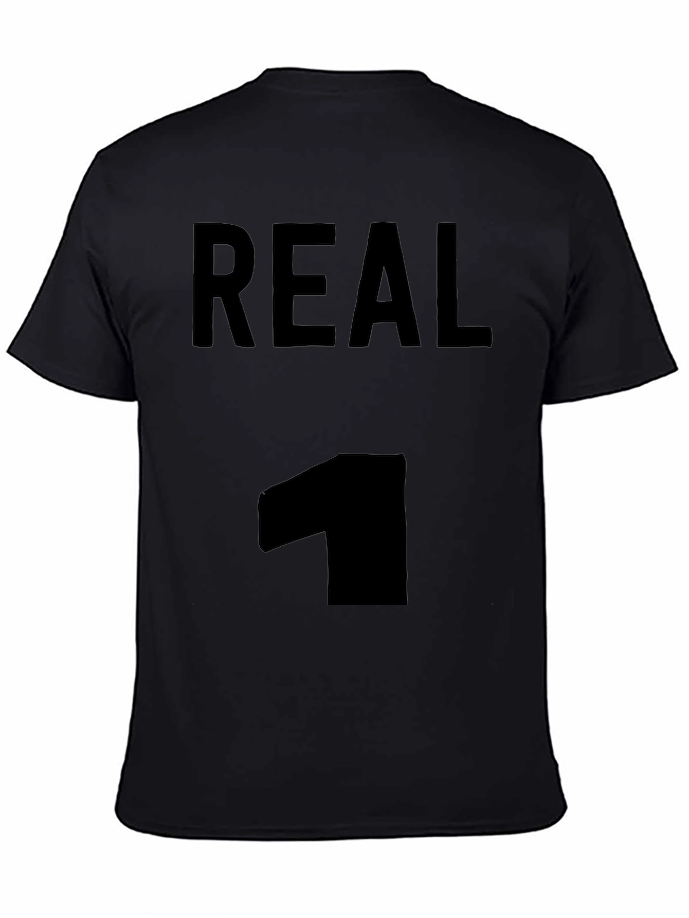 Mens Real 1 Graphic Tee - Black Casual T-Shirt