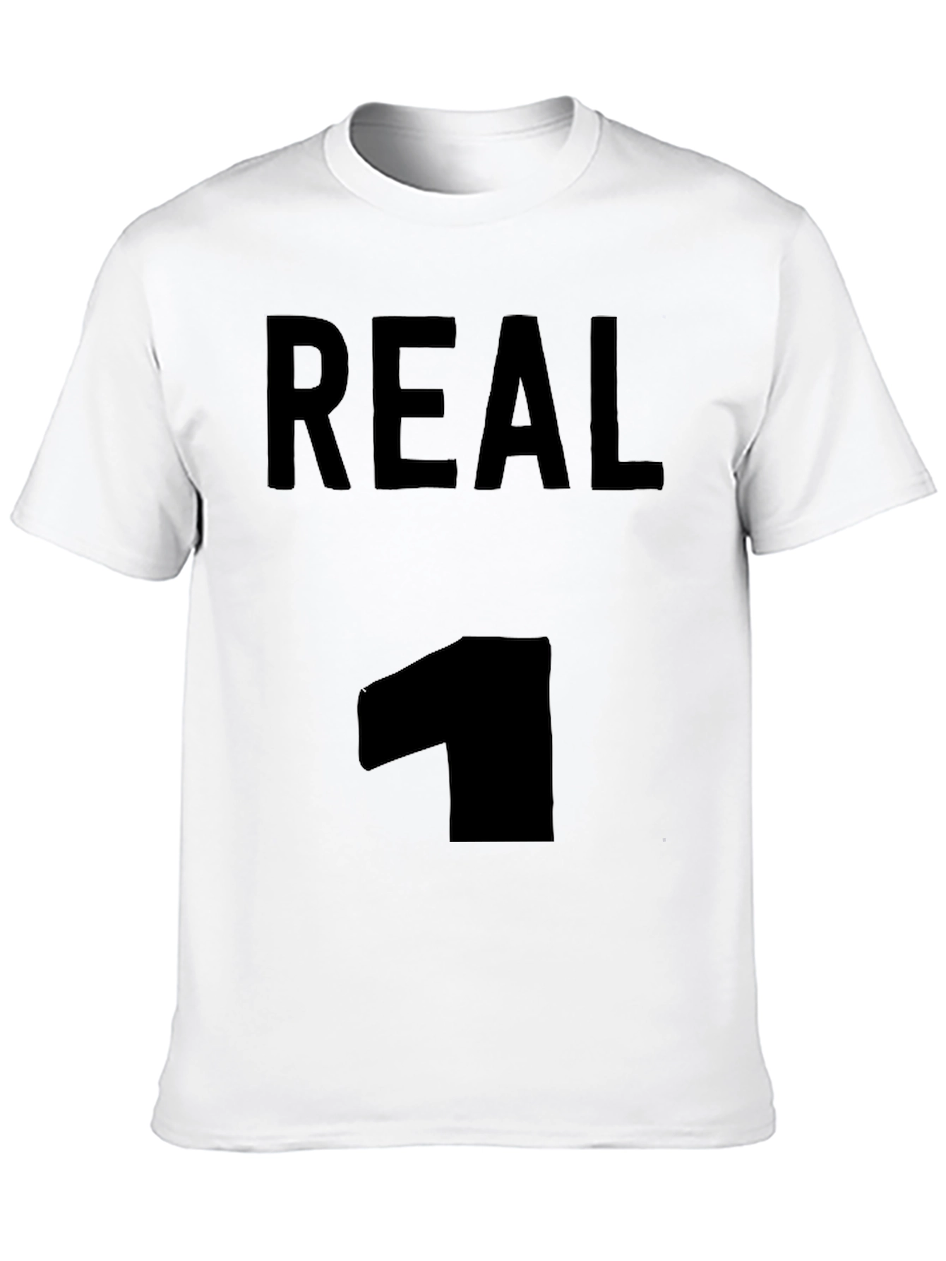 Mens Real 1 Graphic Tee - Black Casual T-Shirt