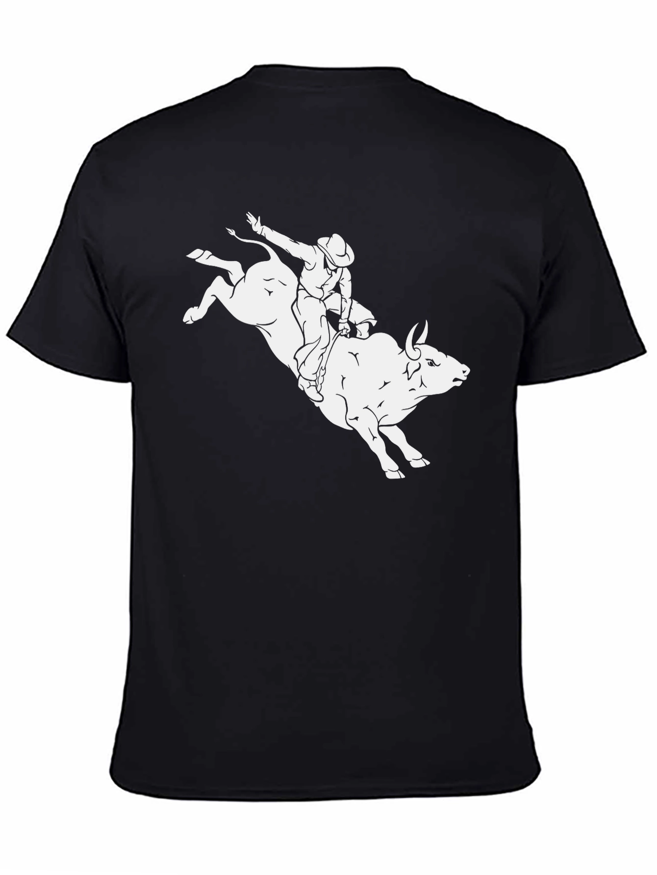 Black Bull Riding T-Shirt - Cowboy Rodeo Graphic Tee