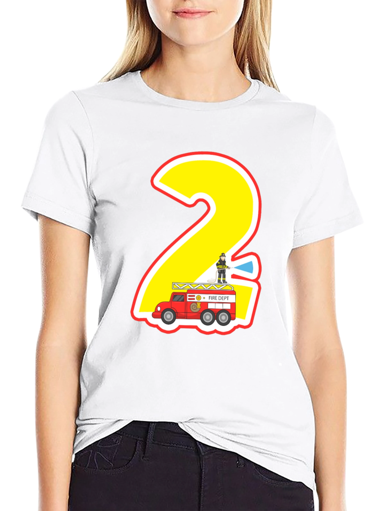 Fire Truck 2nd Birthday T-Shirt