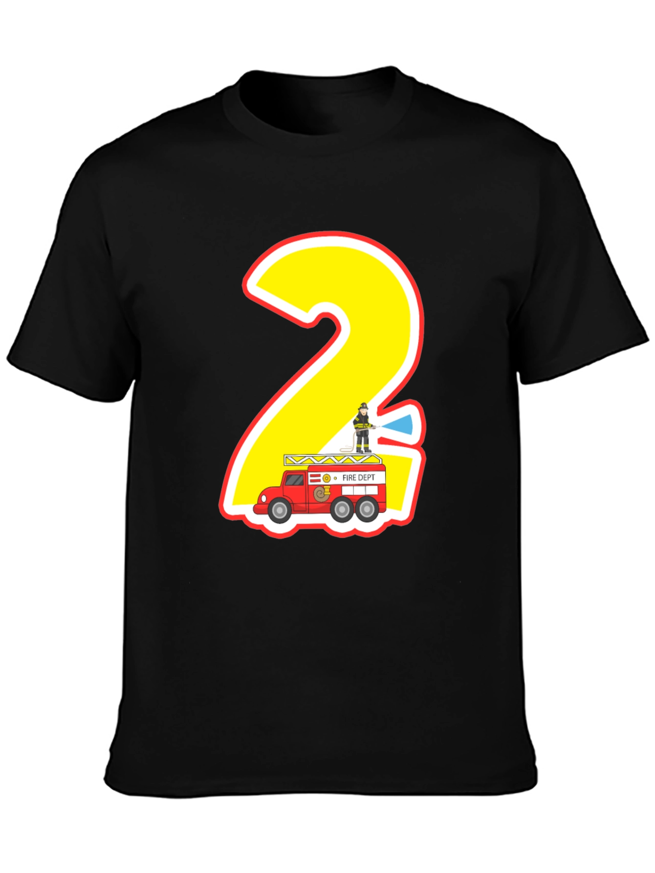 Fire Truck 2nd Birthday T-Shirt